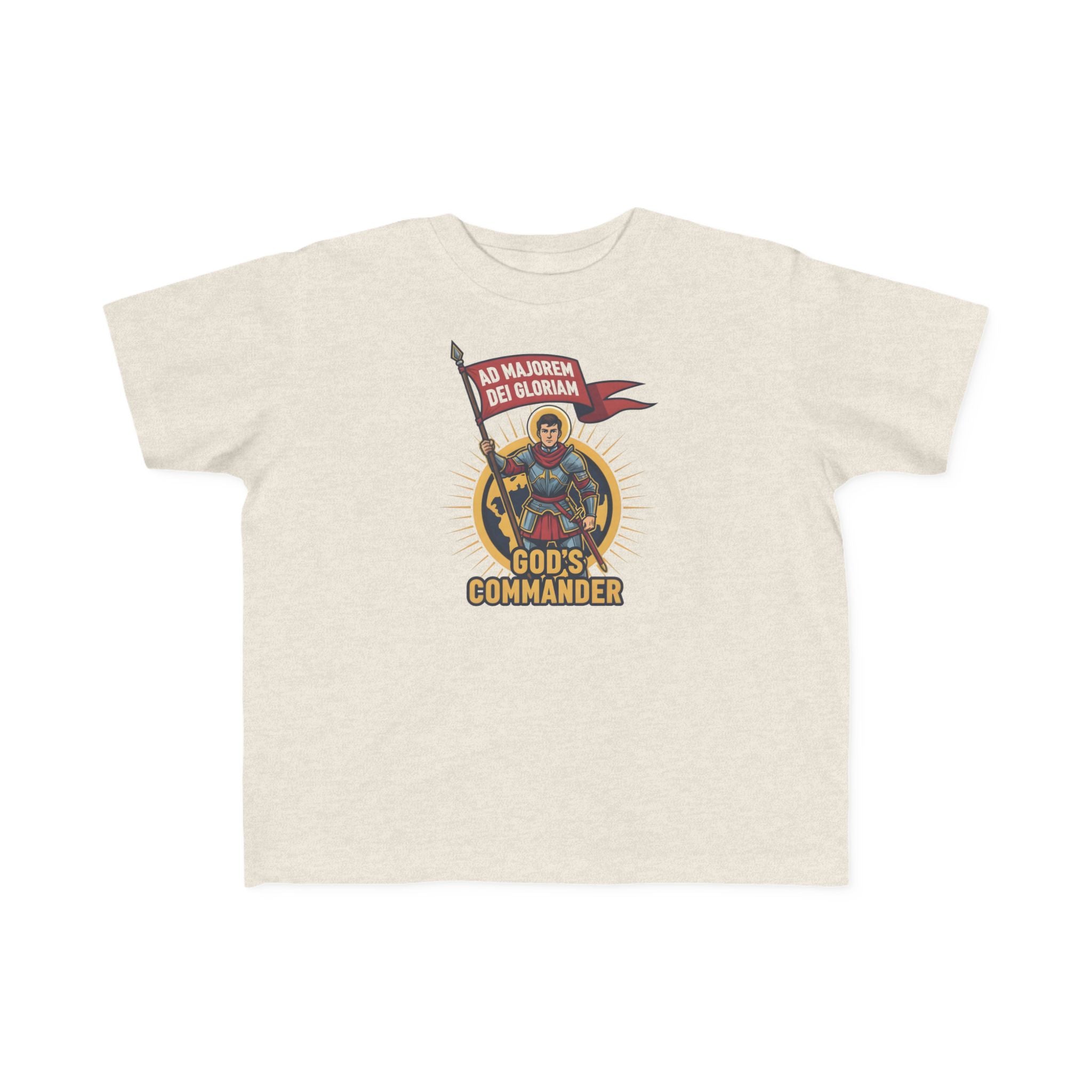 Camiseta de San Ignacio de Loyola para niños pequeños | Camiseta de aventura de fe "Comandante de Dios"