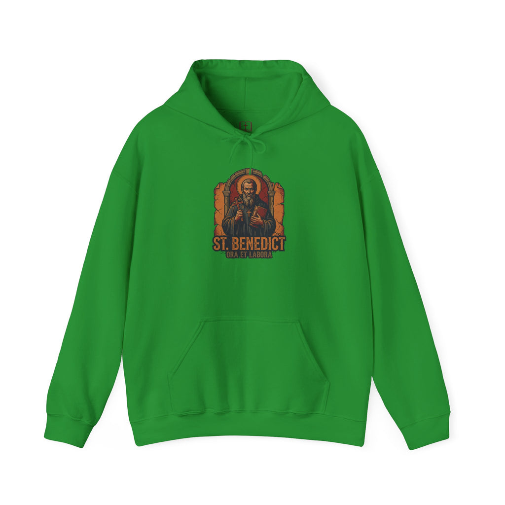 St. Benedict Ora et Labora Catholic Hoodie - Vintage Faith Sweatshirt