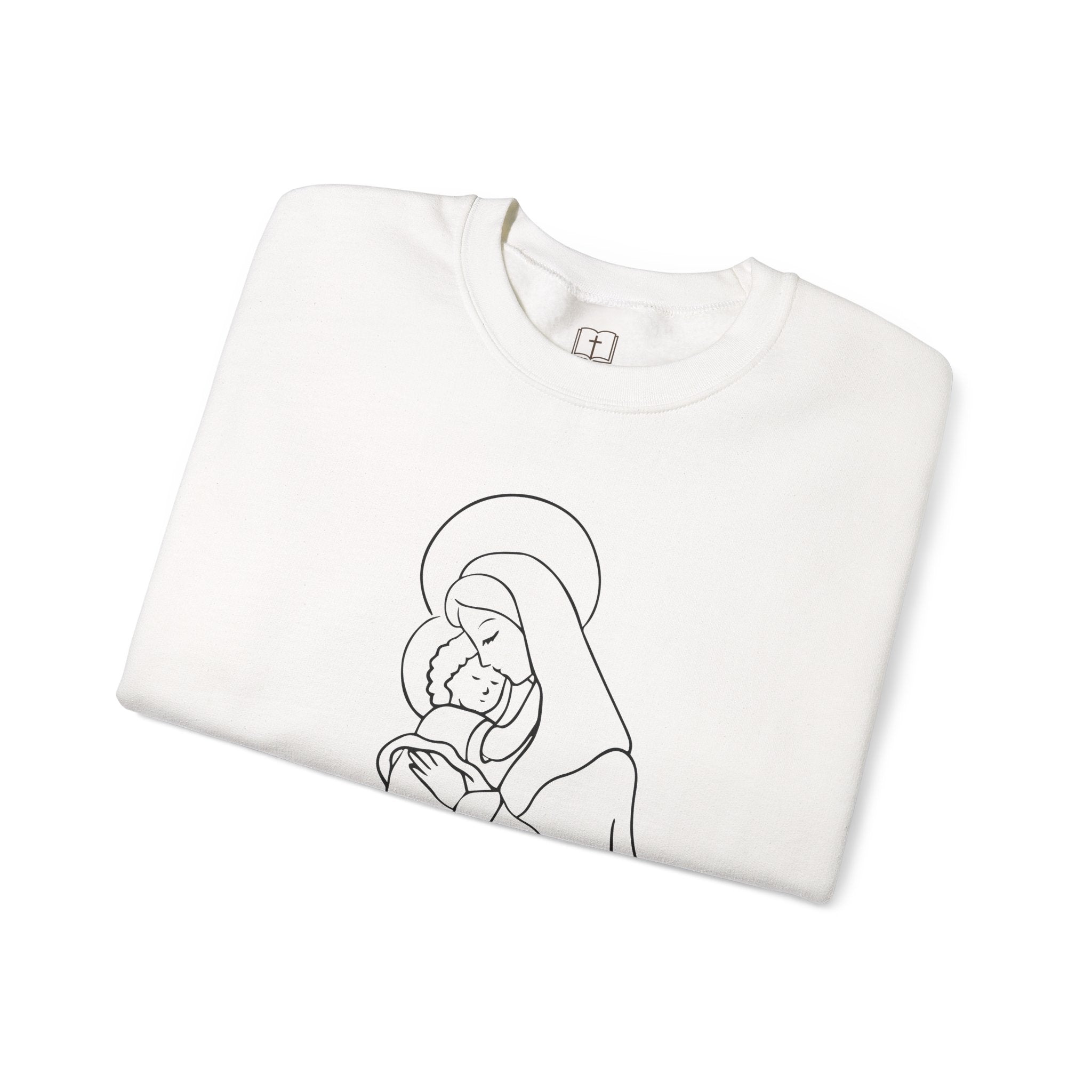 Marian Minimalist Sweatshirt | Women’s Faith-Inspired Crewneck | Cozy Fall & Winter Wear