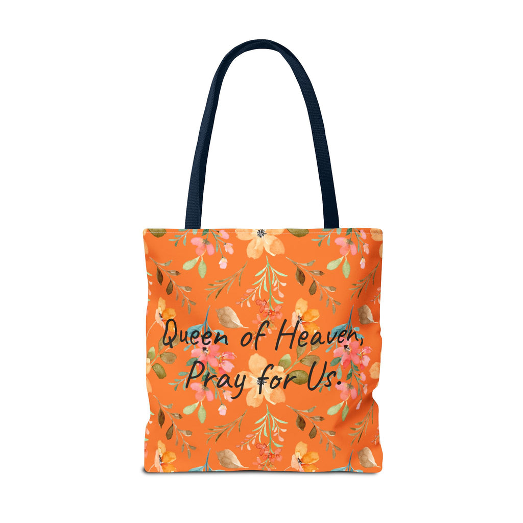 Bolso Tote Reina del Cielo – Diseño Floral Mariano | Bolso Tote Fe Católica para Mujer