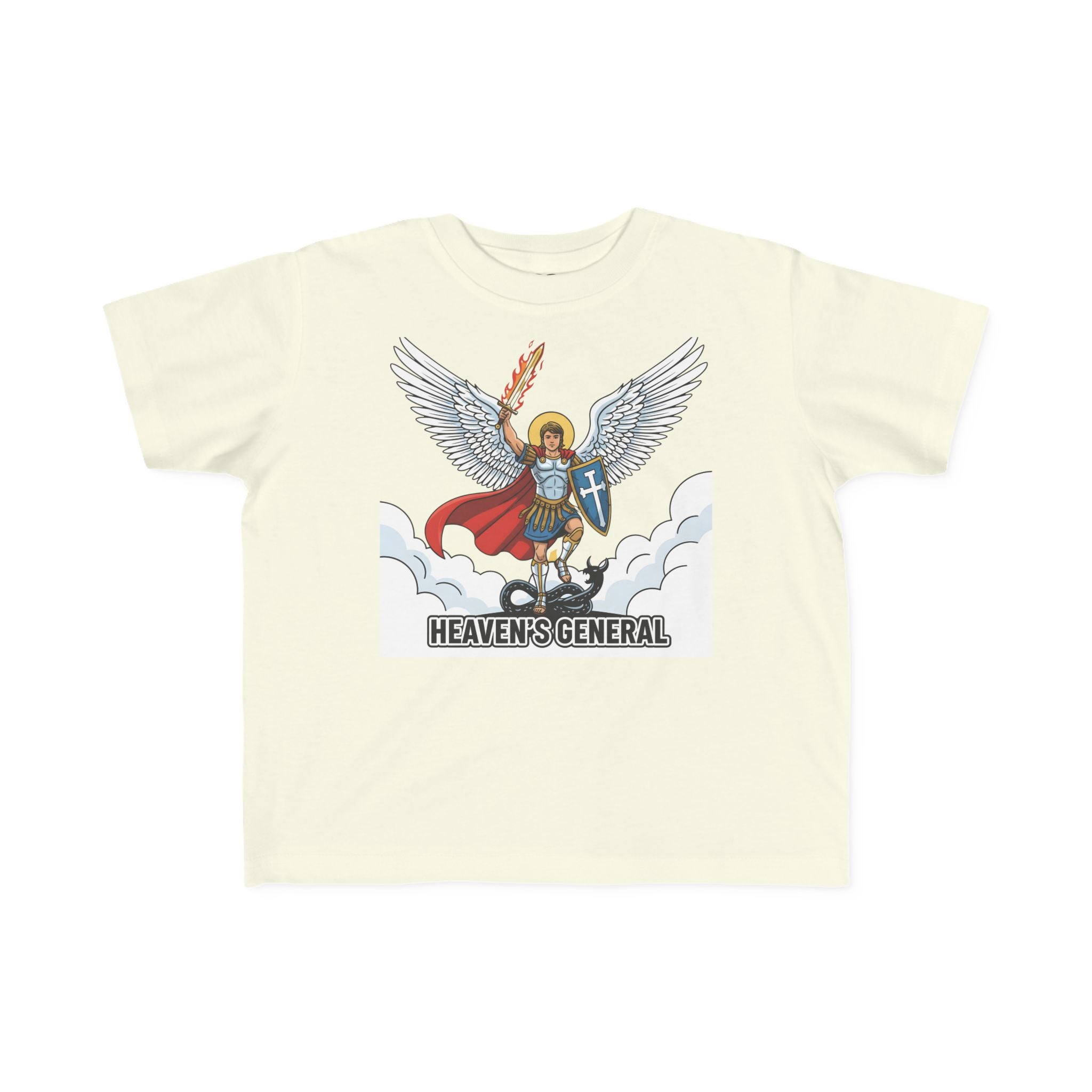 Camiseta de San Miguel Arcángel para niño | Camiseta cristiana Heaven's General para niño