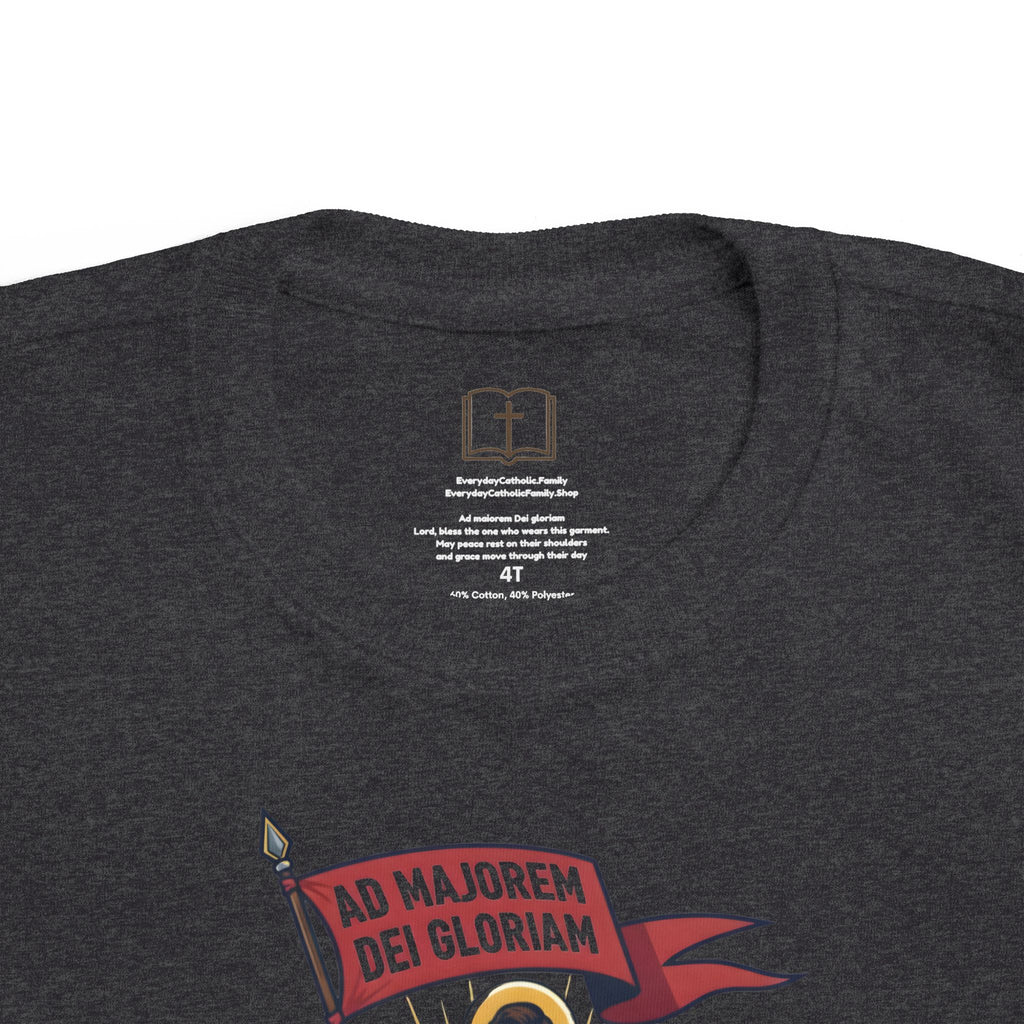Camiseta de San Ignacio de Loyola para niños pequeños | Camiseta de aventura de fe "Comandante de Dios"
