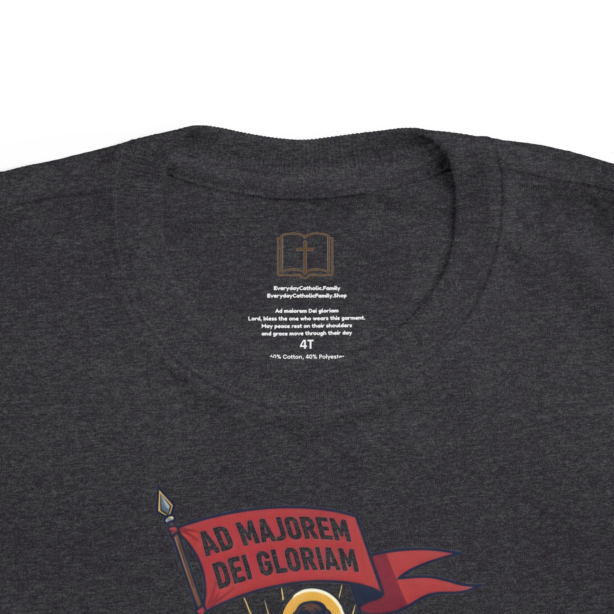 Camiseta de San Ignacio de Loyola para niños pequeños | Camiseta de aventura de fe "Comandante de Dios"