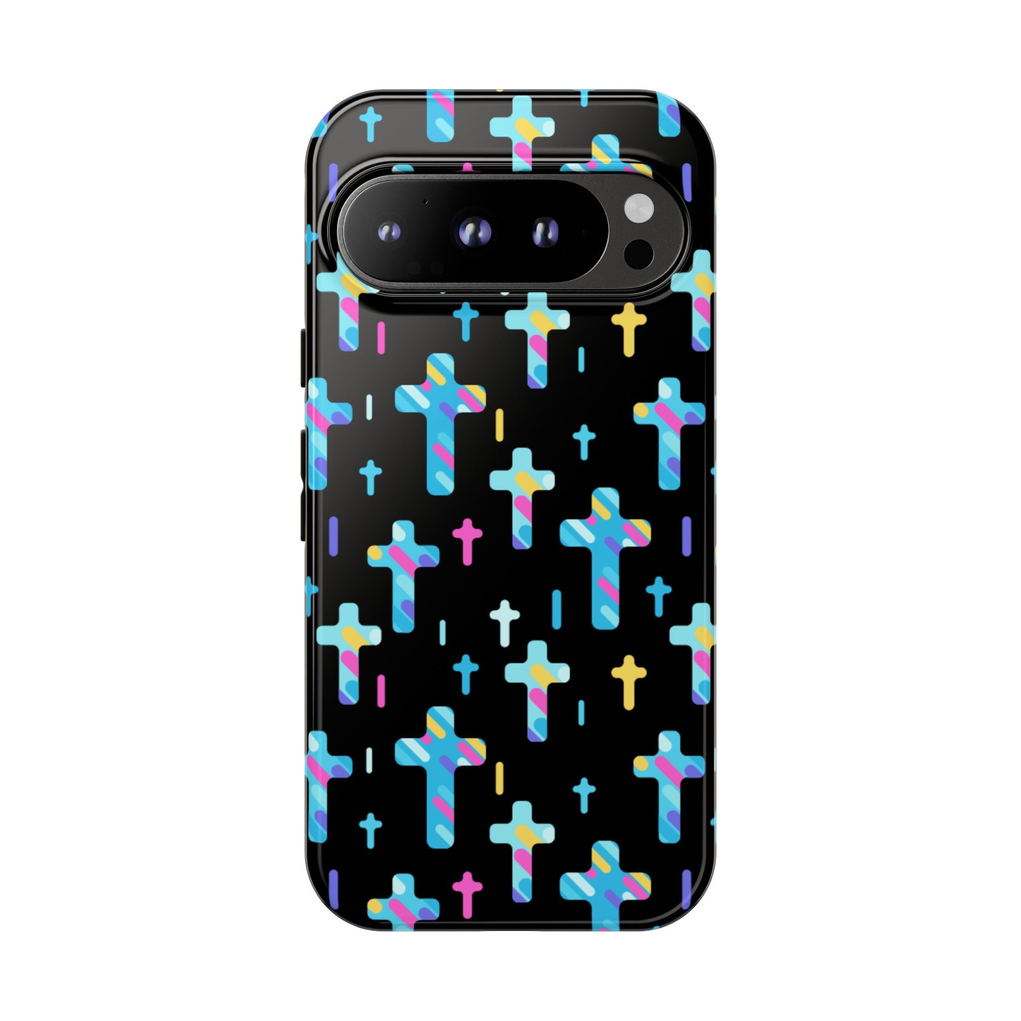 Funda para Google Pixel con cruz colorida | Protección inspirada en la fe | Regalo cristiano y accesorio para el día a día