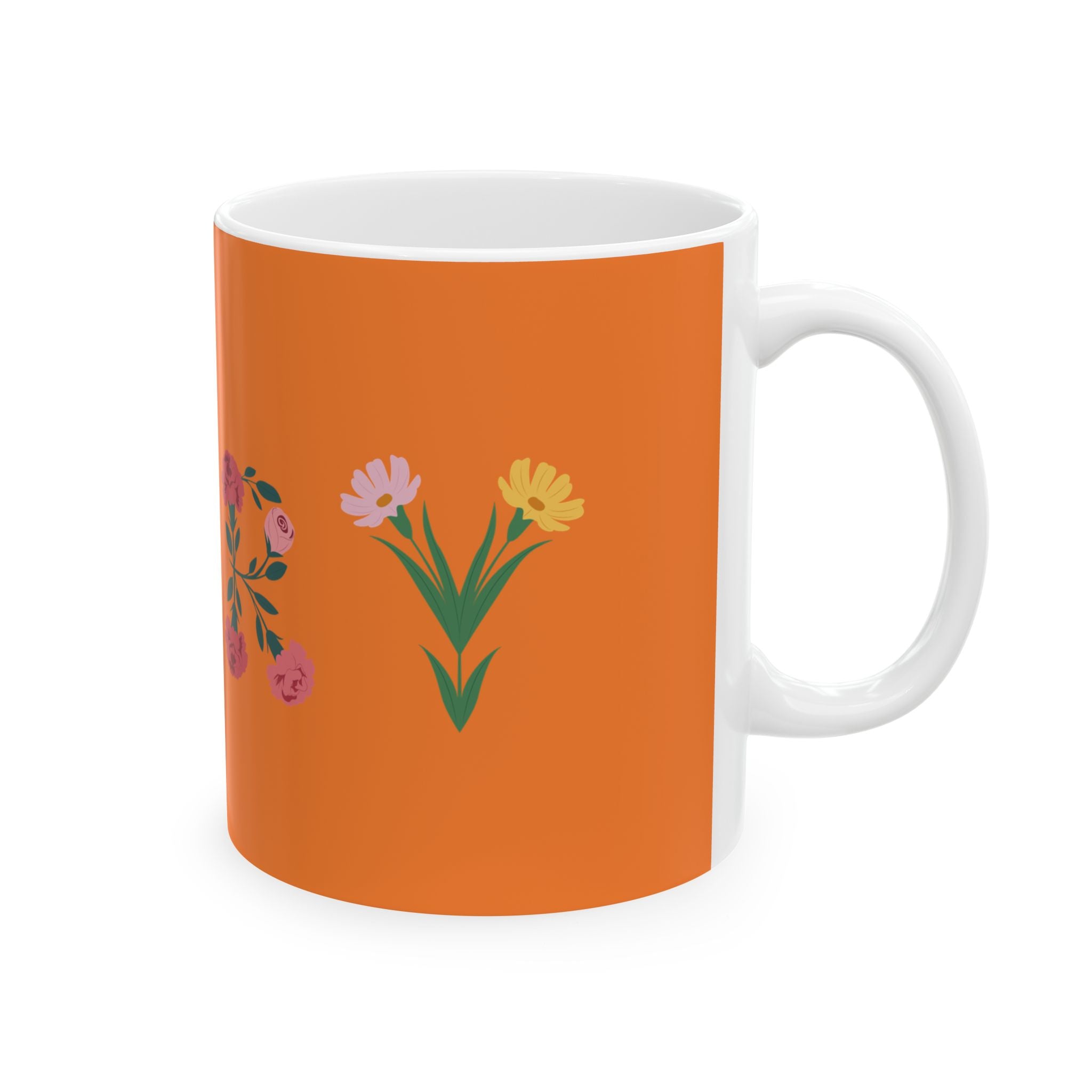 Taza floral de la Virgen María – Ave María, llena eres de gracia | Taza católica de cerámica de 325 y 430 ml