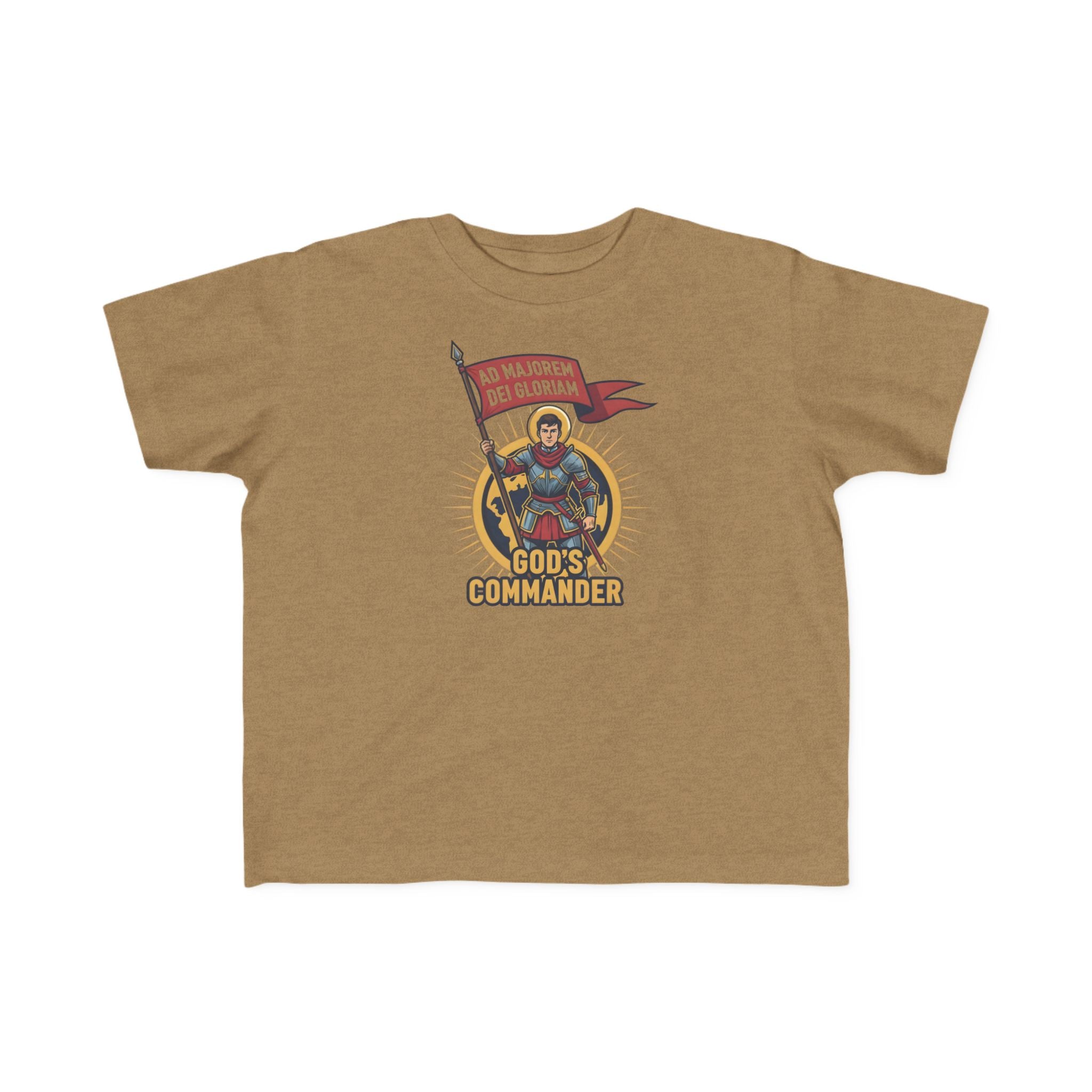 Camiseta de San Ignacio de Loyola para niños pequeños | Camiseta de aventura de fe "Comandante de Dios"