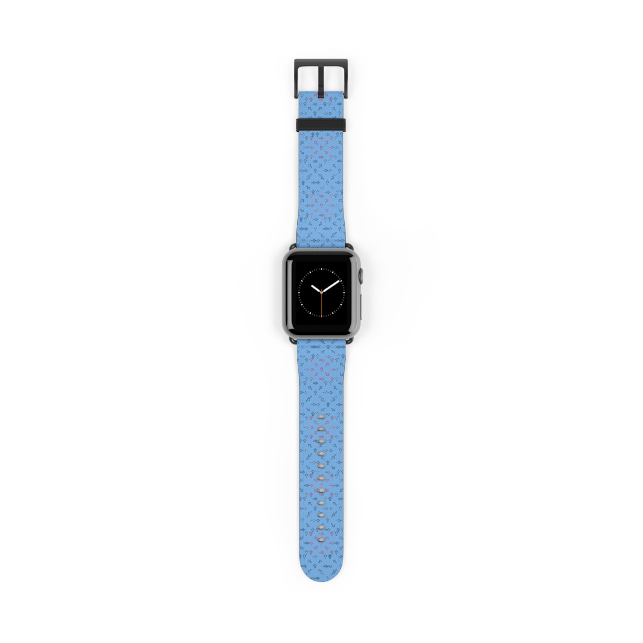 Blue Cross Pattern iWatch Band – Modern Faith Edition for Women