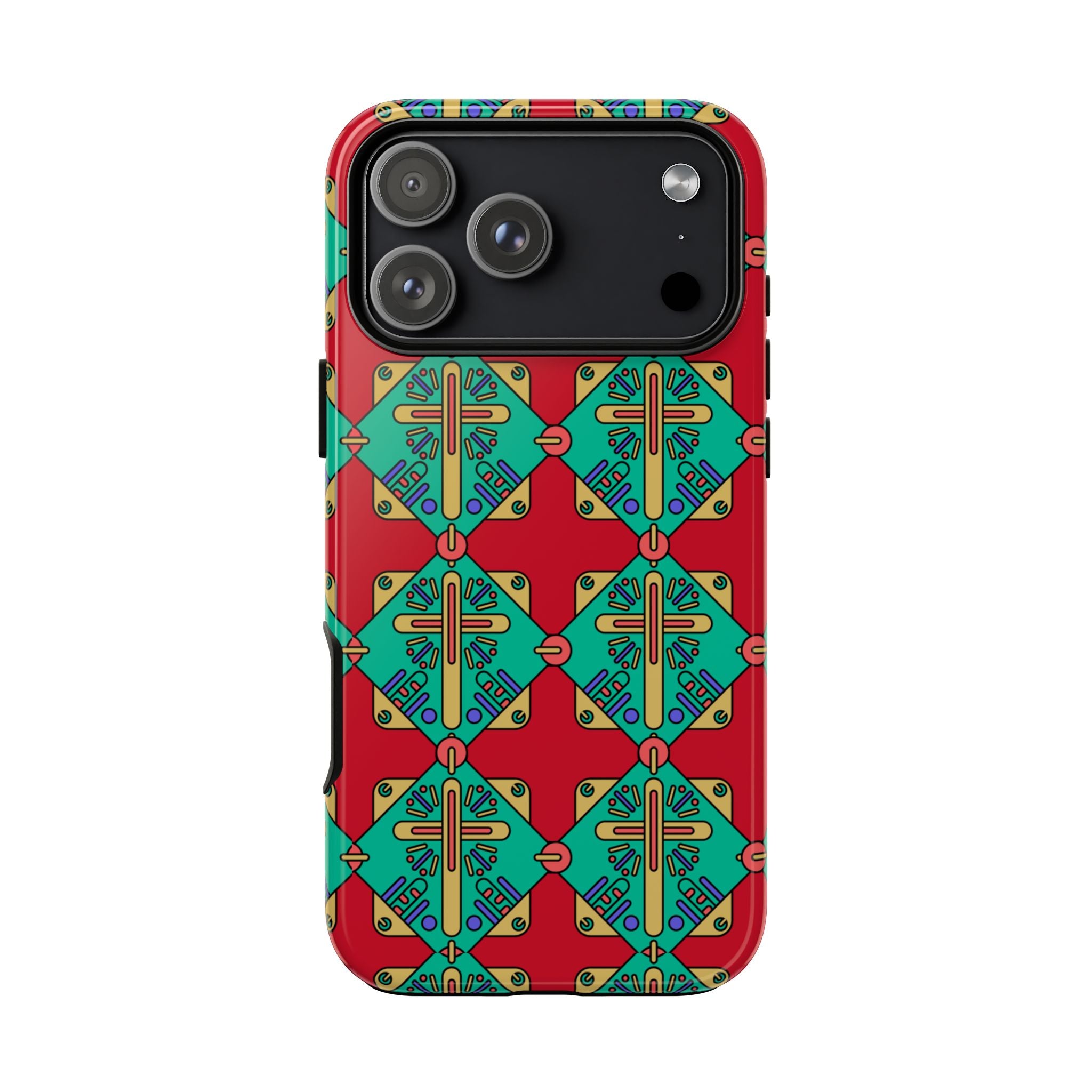 Funda resistente y vibrante para iPhone | Protección artística y colorida | Regalo católico único y elegante accesorio para teléfono