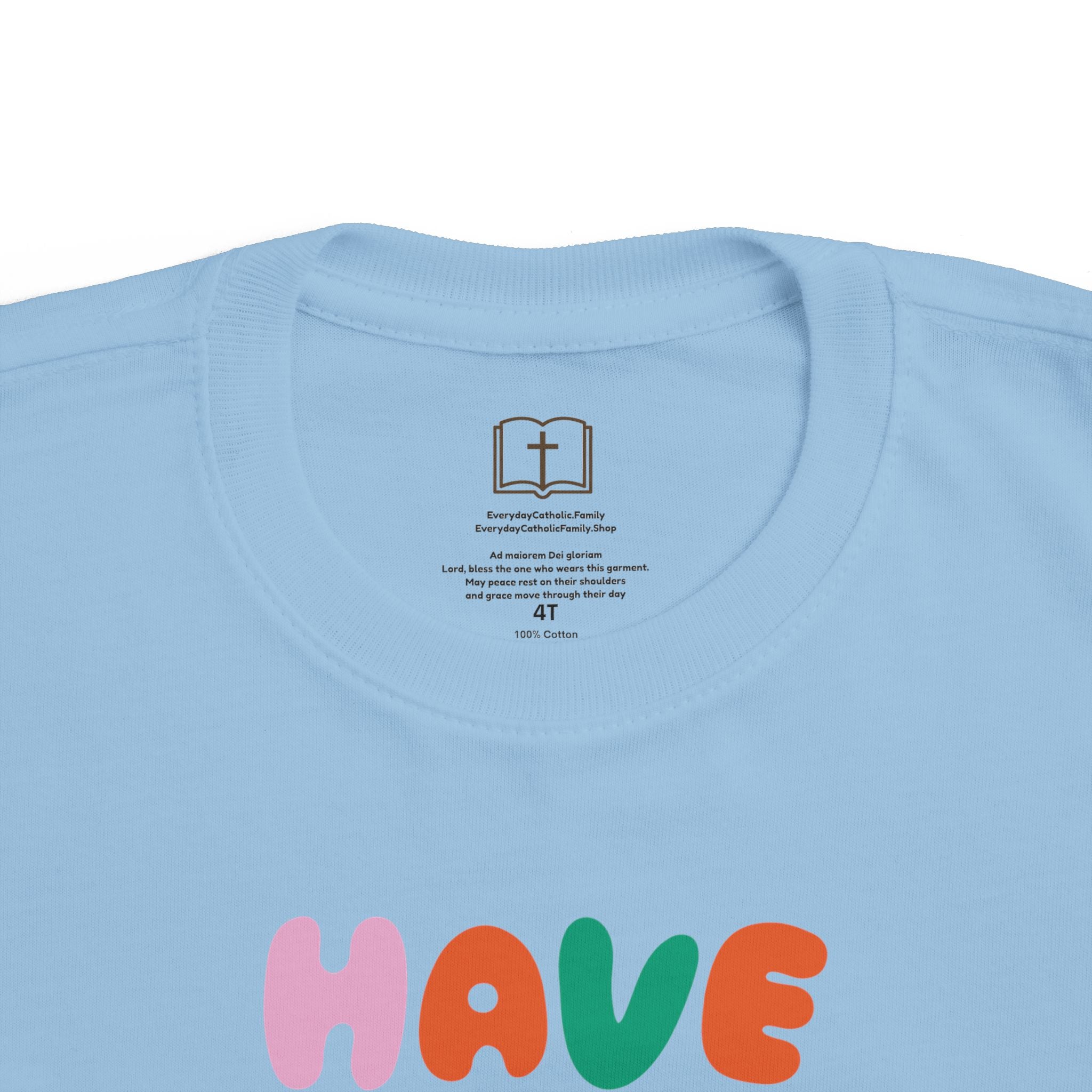 Camiseta "Ten Fe" para niños pequeños | Camiseta cristiana inspiradora para niños y niñas