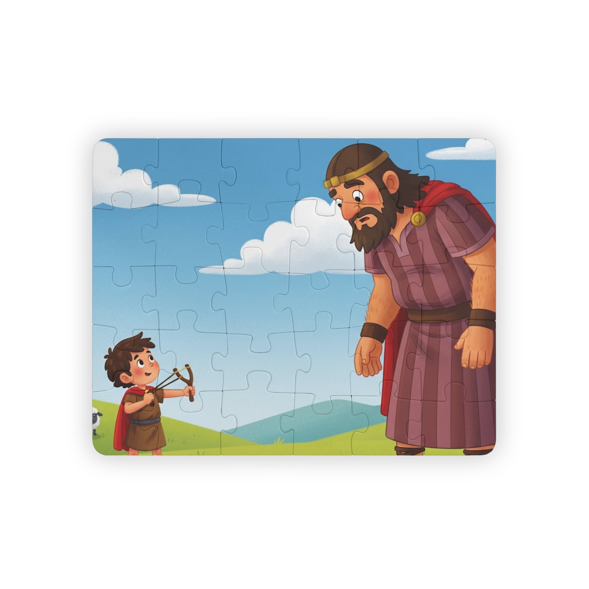30-Piece Kids Puzzle — David and Goliath Bible Story Puzzle for Children
