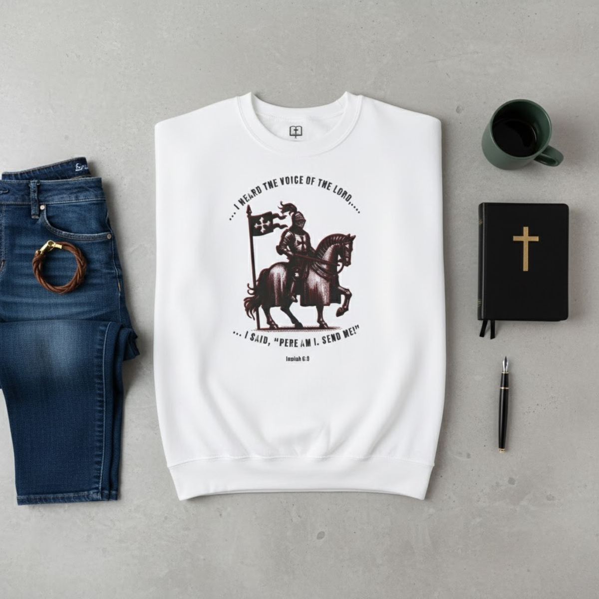 Sudadera de cuello redondo "Fiel Mensajero", regalo inspirador, prenda acogedora, ropa cristiana, regalo considerado, ropa informal