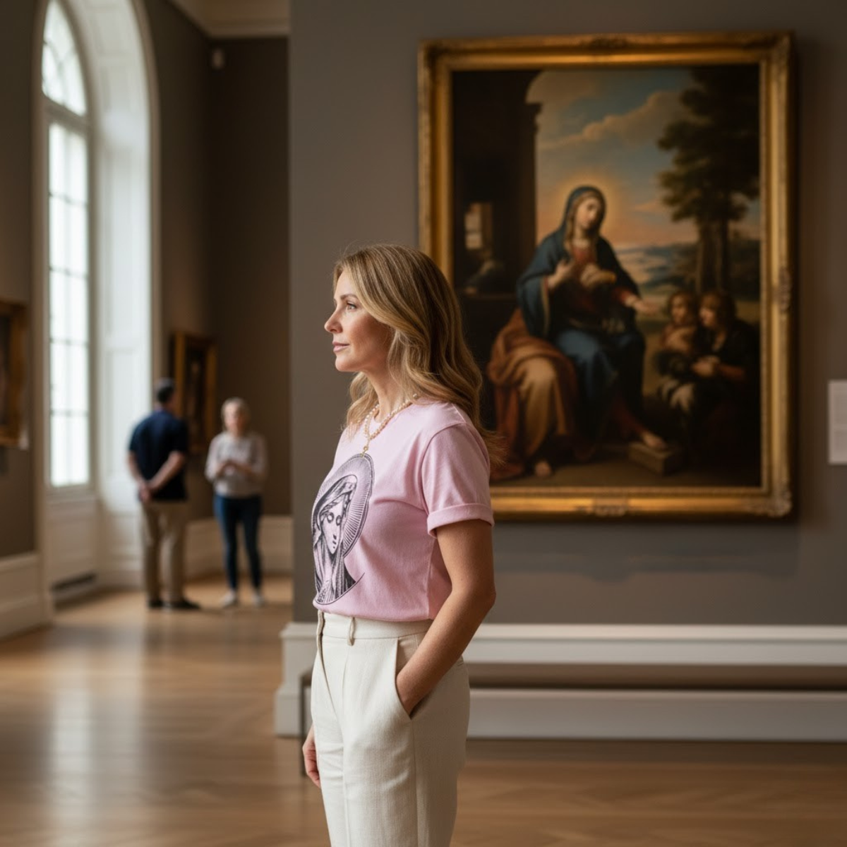 Camiseta vintage del Sagrado Corazón para mujer | Camiseta de arte mariano | Ropa católica para mujer