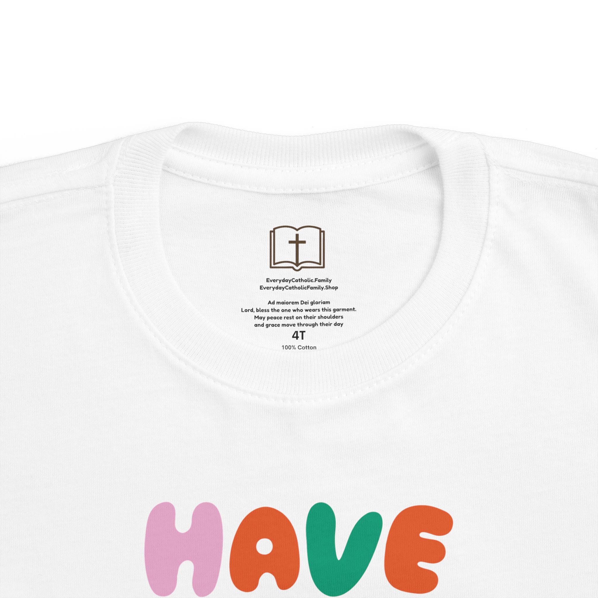 Camiseta "Ten Fe" para niños pequeños | Camiseta cristiana inspiradora para niños y niñas