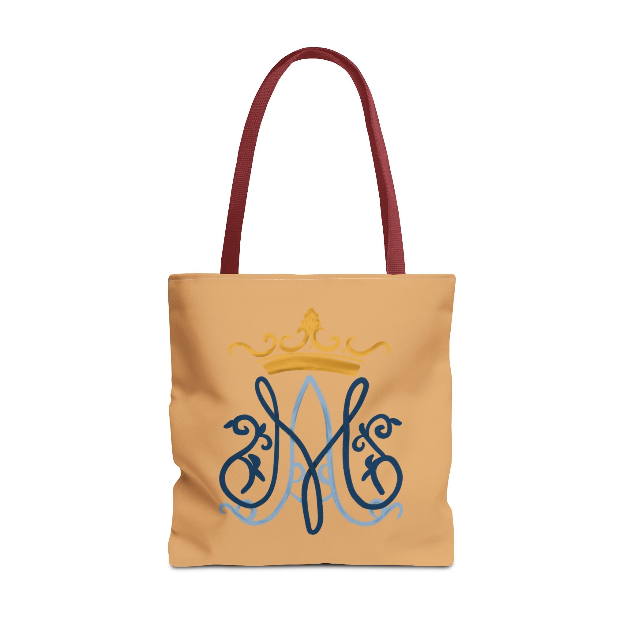 Bolso tote con monograma Marian en color melocotón – Colección Reina del Cielo