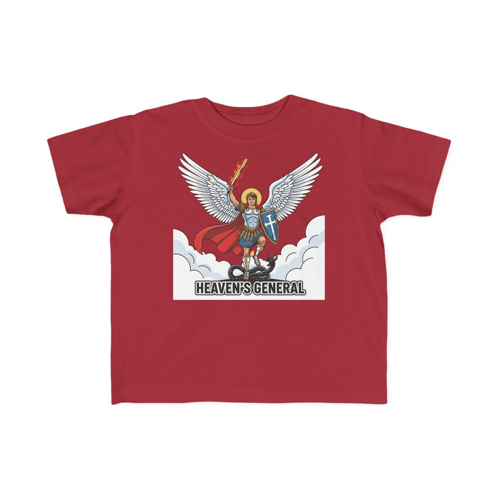 Camiseta de San Miguel Arcángel para niño | Camiseta cristiana Heaven's General para niño