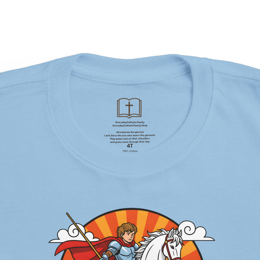 Camiseta infantil de San Jorge Cazador de Dragones | Camiseta de aventura inspirada en la fe para niños