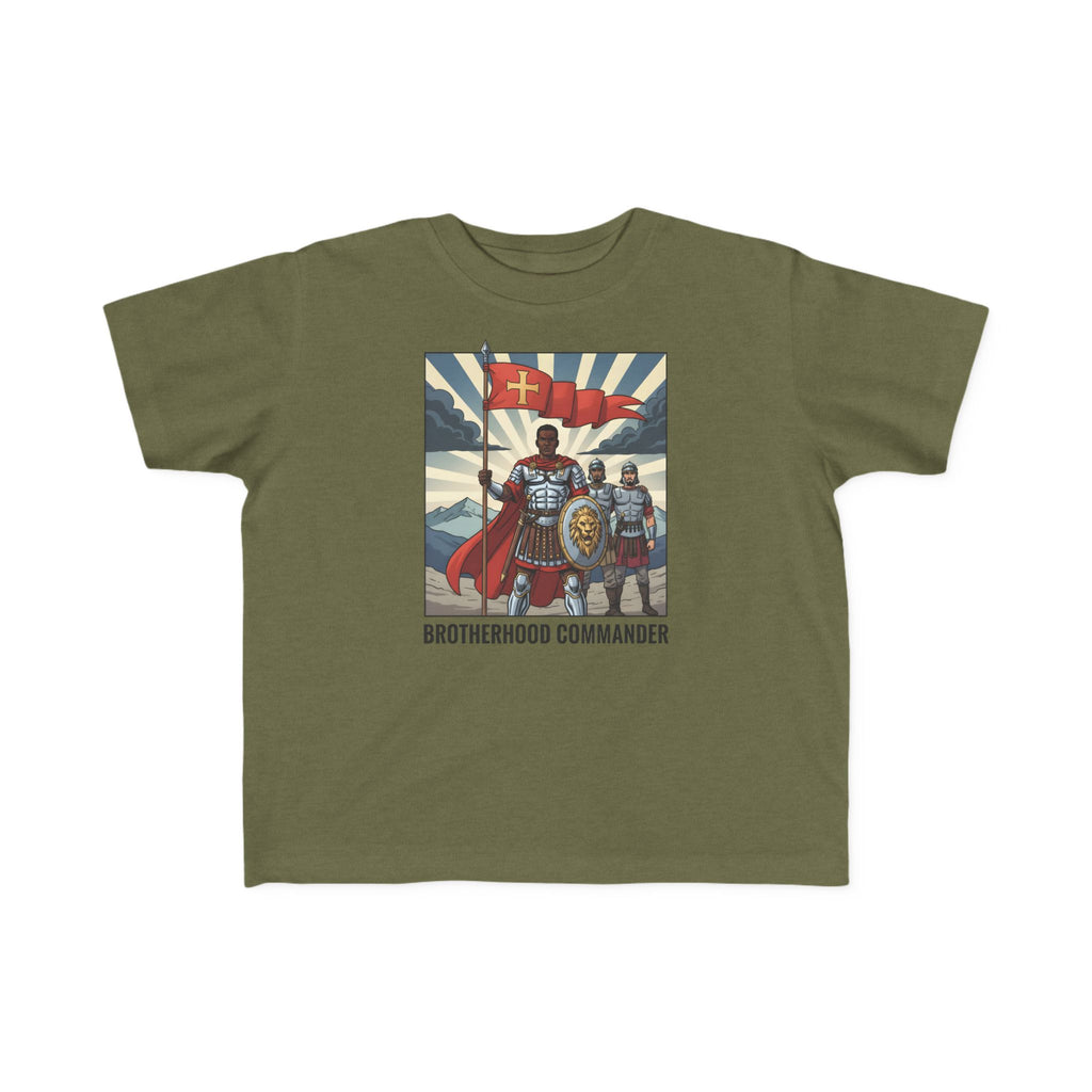 Camiseta infantil de Comandante de la Hermandad: divertida camiseta gráfica para niños, perfecta para jugar, regalar, cumpleaños o celebraciones.