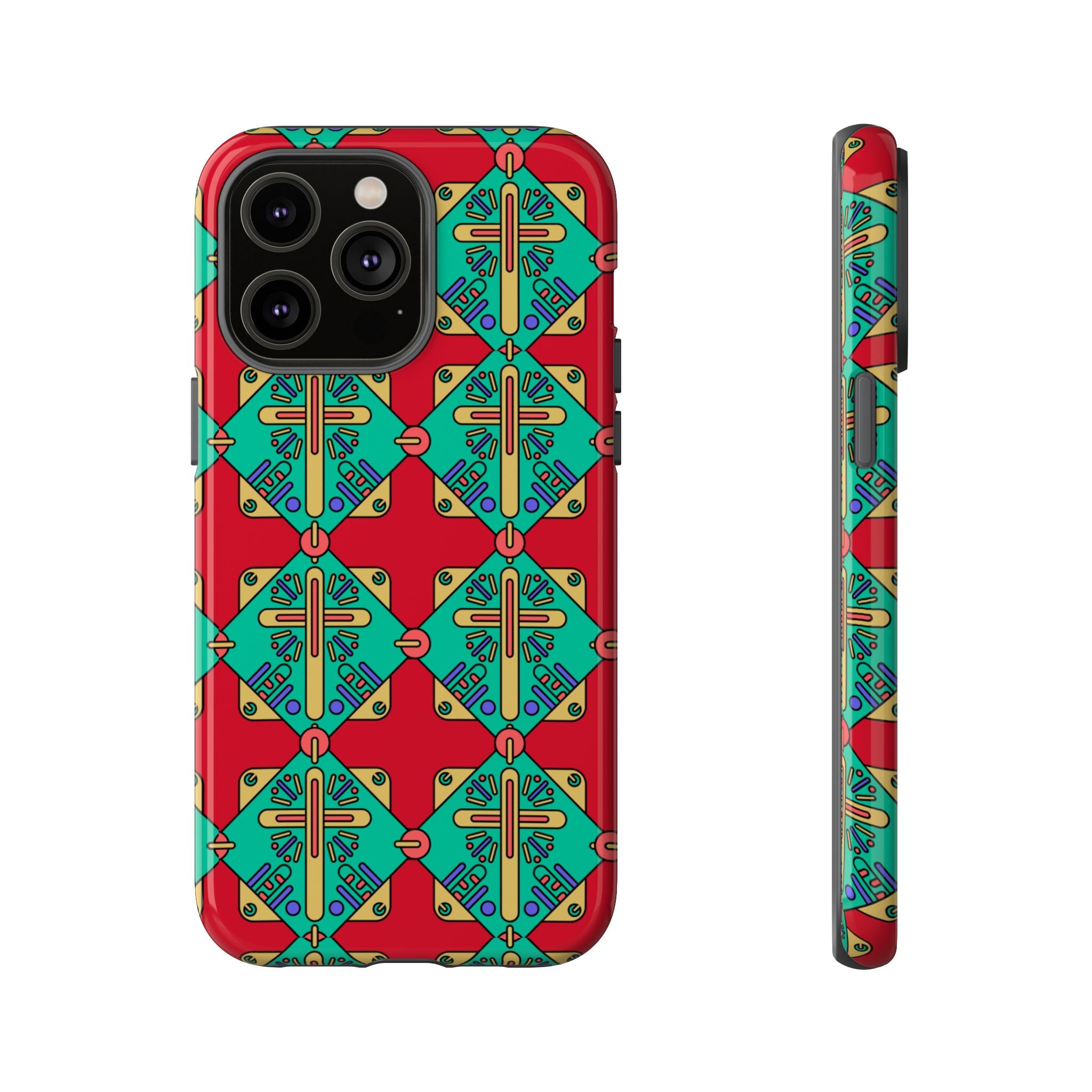 Funda resistente y vibrante para iPhone | Protección artística y colorida | Regalo católico único y elegante accesorio para teléfono
