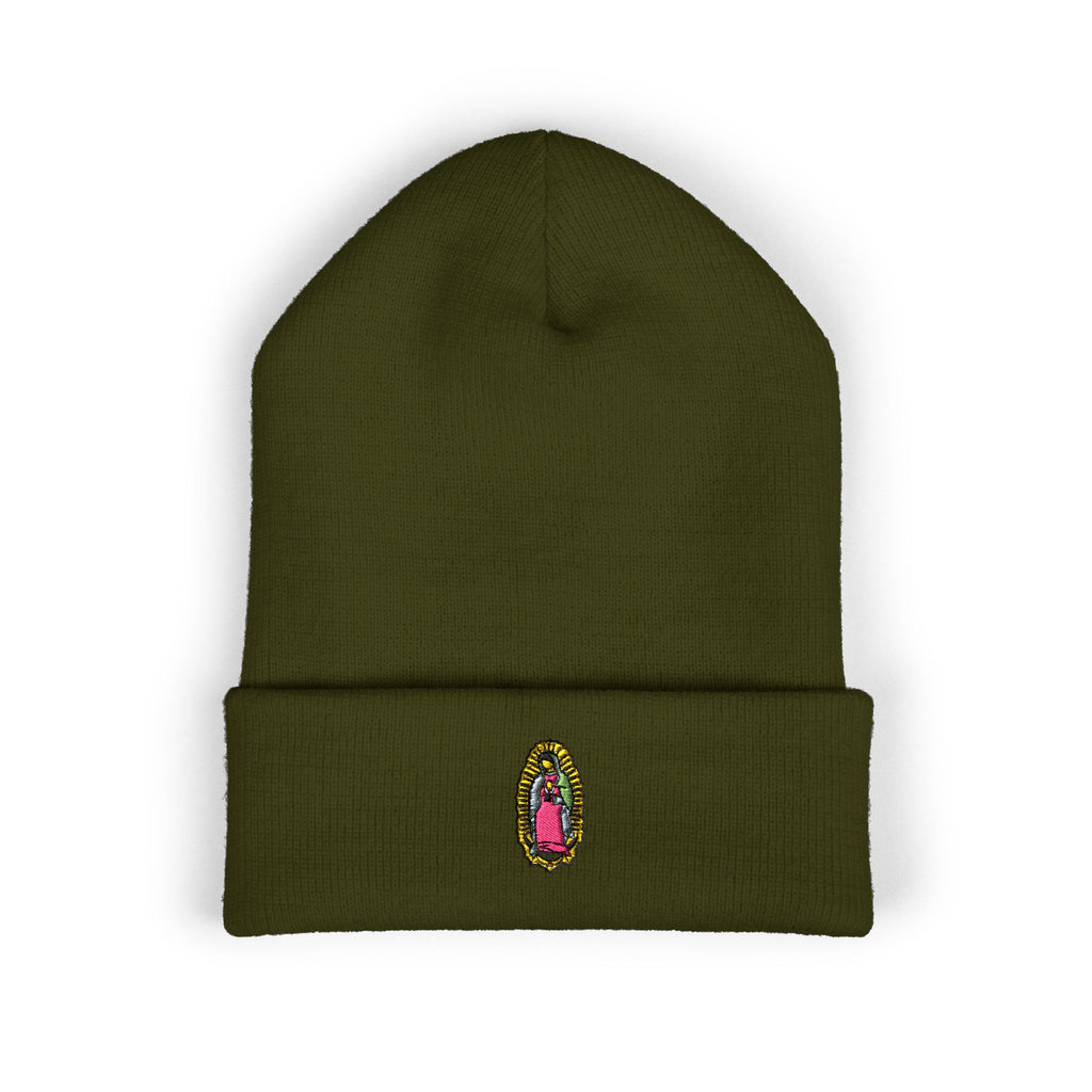Gorro bordado de Nuestra Señora de Guadalupe | Gorro de punto católico moderno 