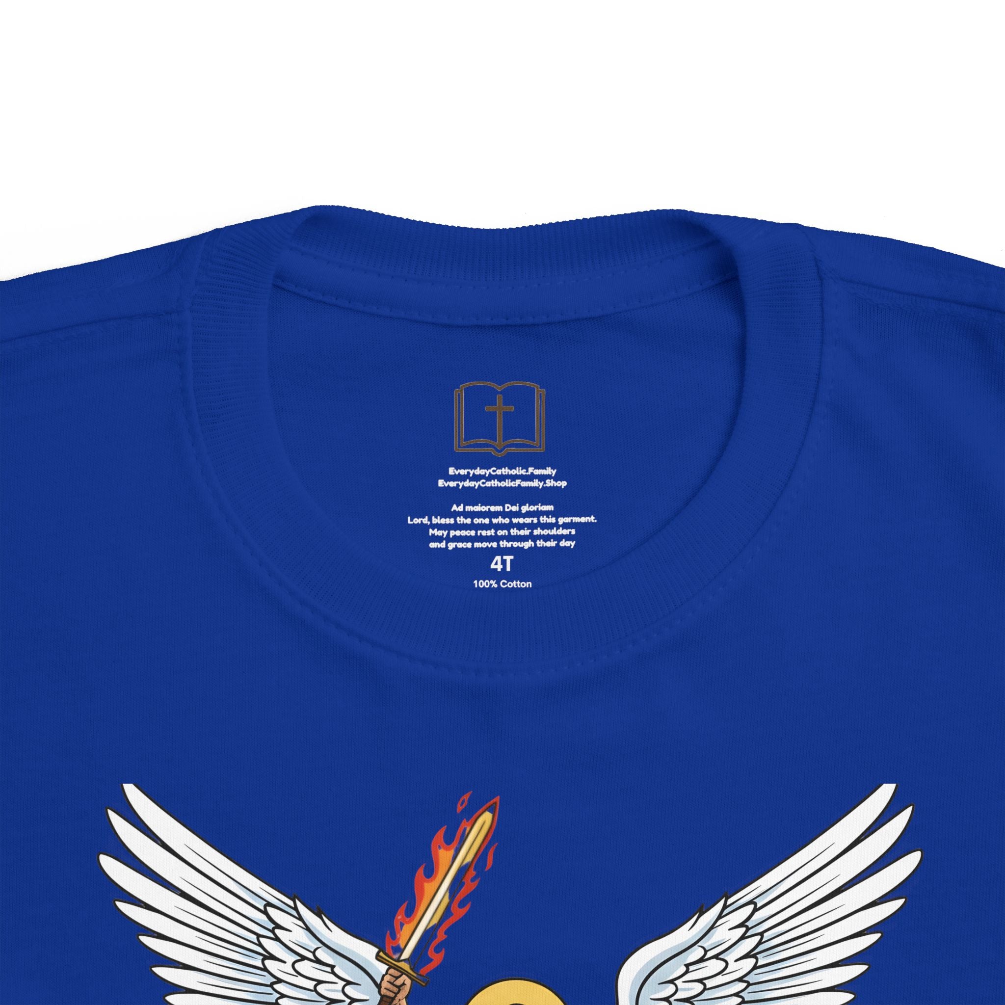 Camiseta de San Miguel Arcángel para niño | Camiseta cristiana Heaven's General para niño