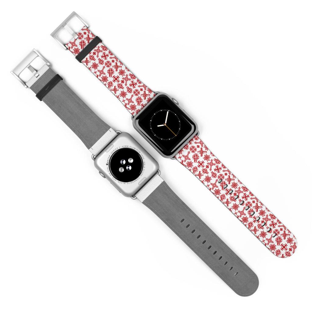 Correa para Apple Watch con cruz cristiana | Correa de piel sintética inspirada en la fe
