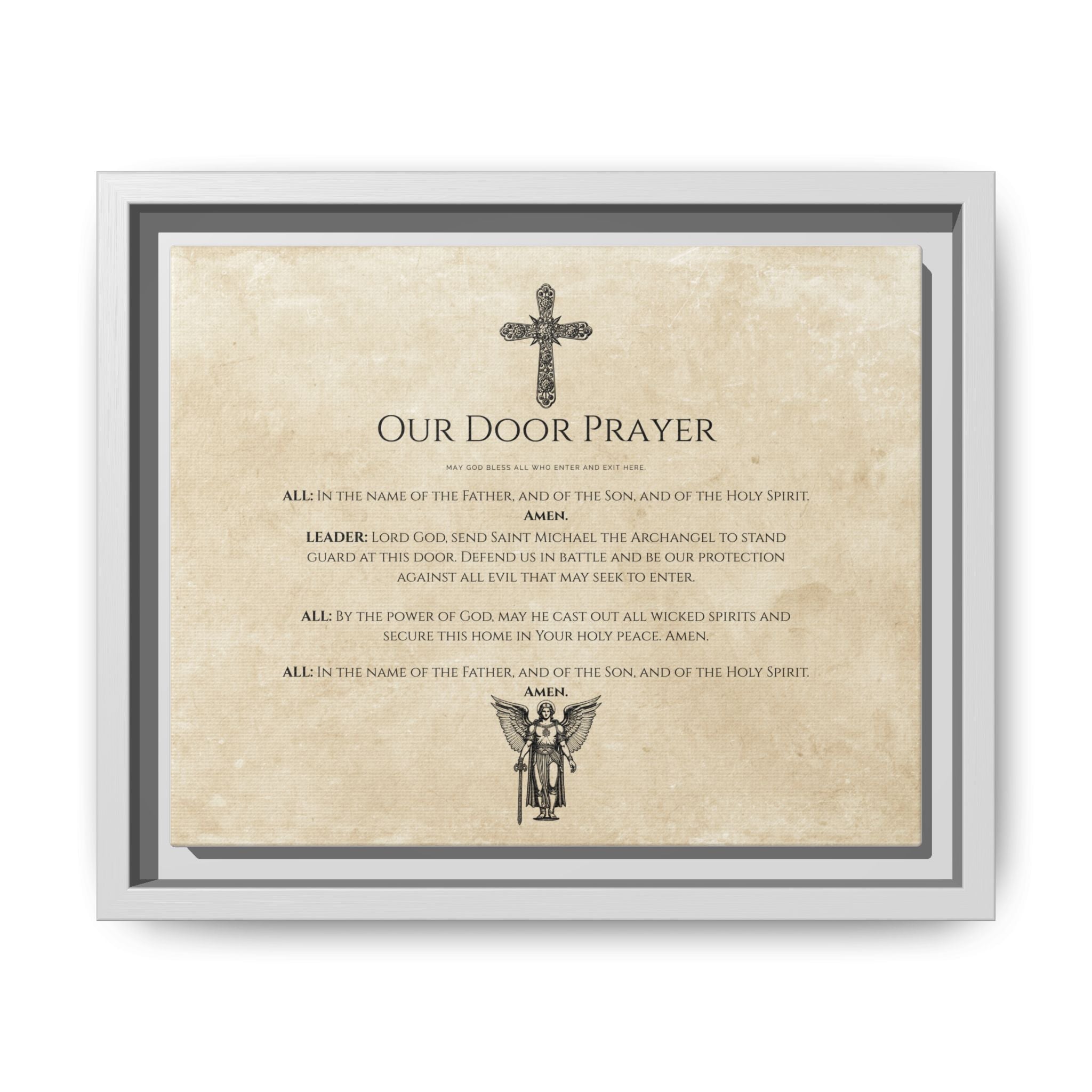 Oración a la Puerta | Arte mural cristiano para bendecir el hogar