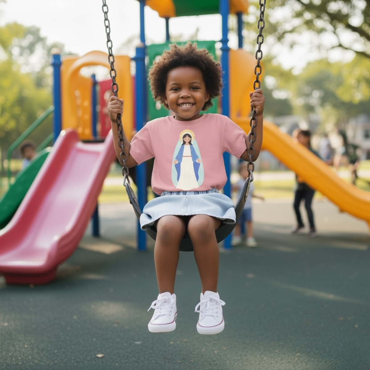 Camiseta de la Virgen María para niña | Camiseta católica suave para niña | Ropa infantil con inspiración religiosa