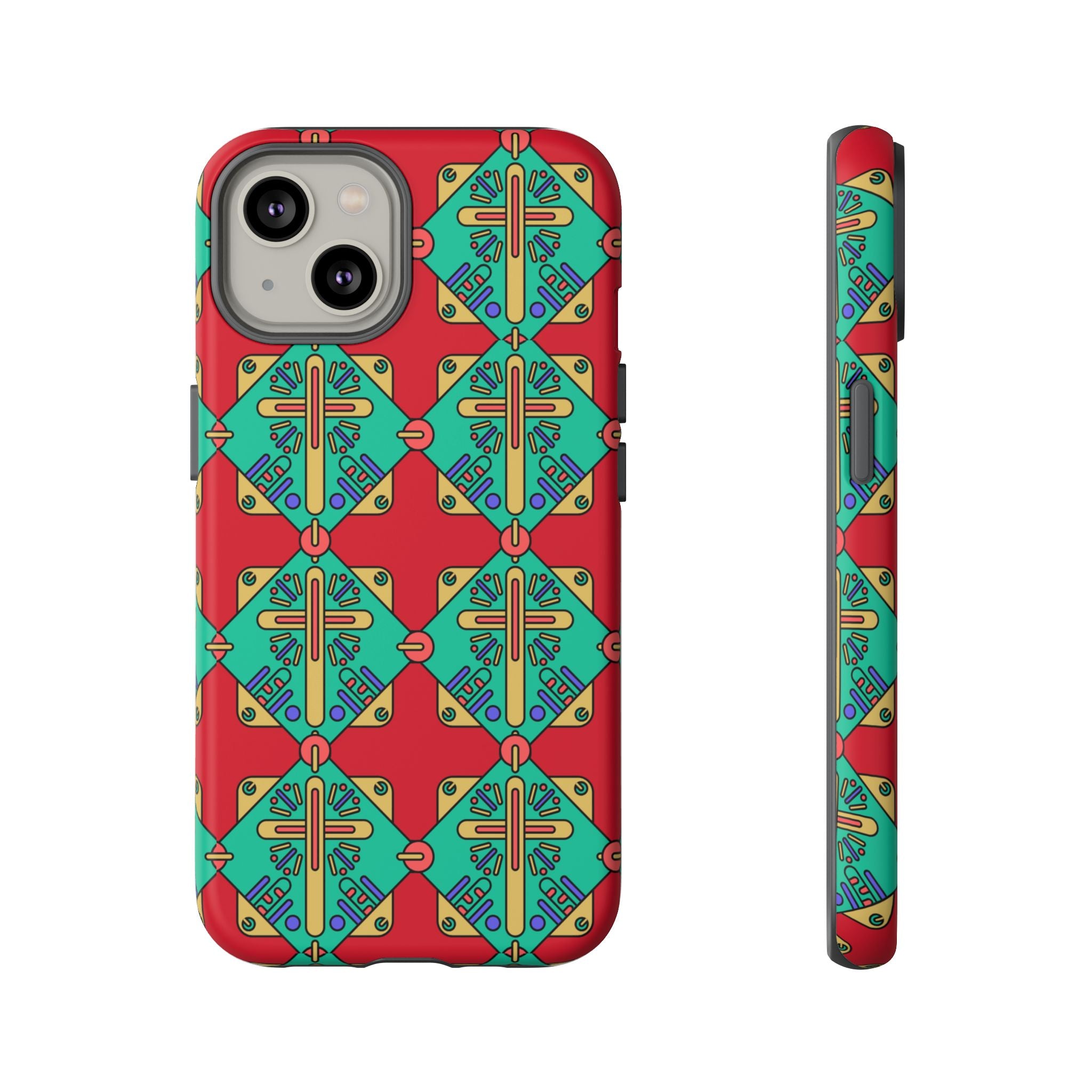Funda resistente y vibrante para iPhone | Protección artística y colorida | Regalo católico único y elegante accesorio para teléfono
