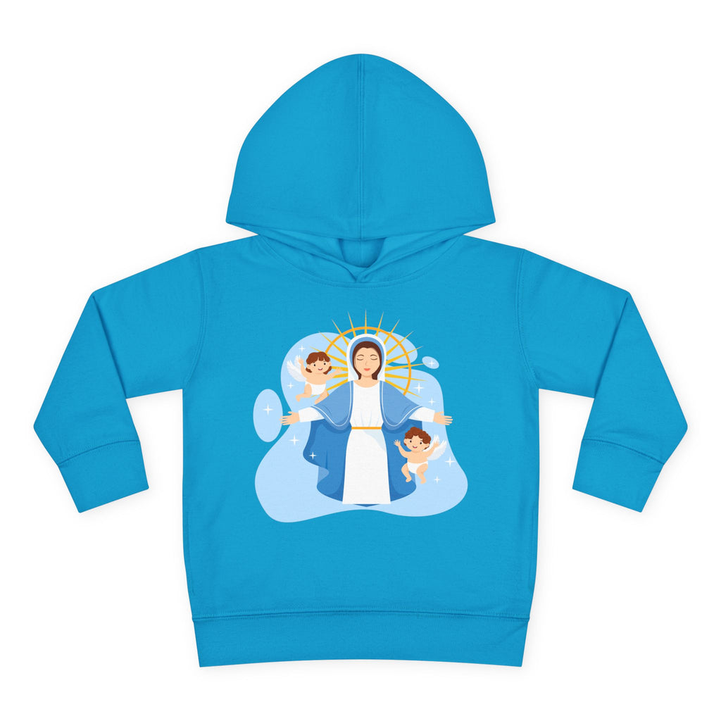 Sudadera con capucha de la Virgen María y los Querubines para niña | Suéter inspirado en la fe para niña | Ropa católica acogedora
