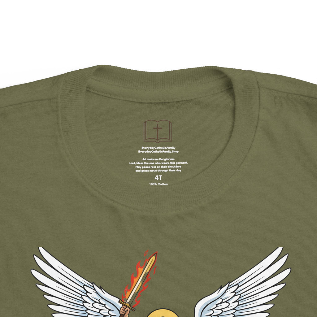 Camiseta de San Miguel Arcángel para niño | Camiseta cristiana Heaven's General para niño