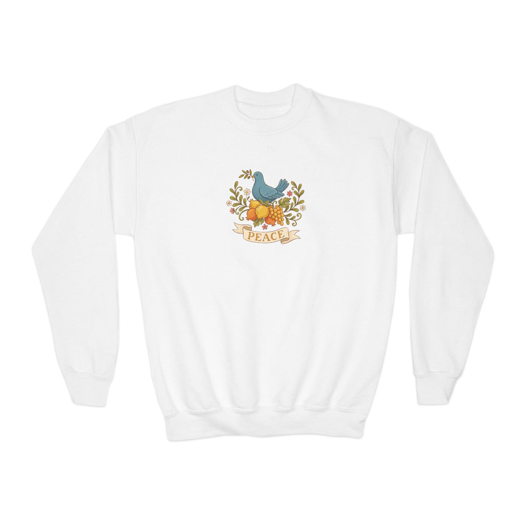 Peaceful Dove 'Peace' Catholic Youth Crewneck Sweatshirt