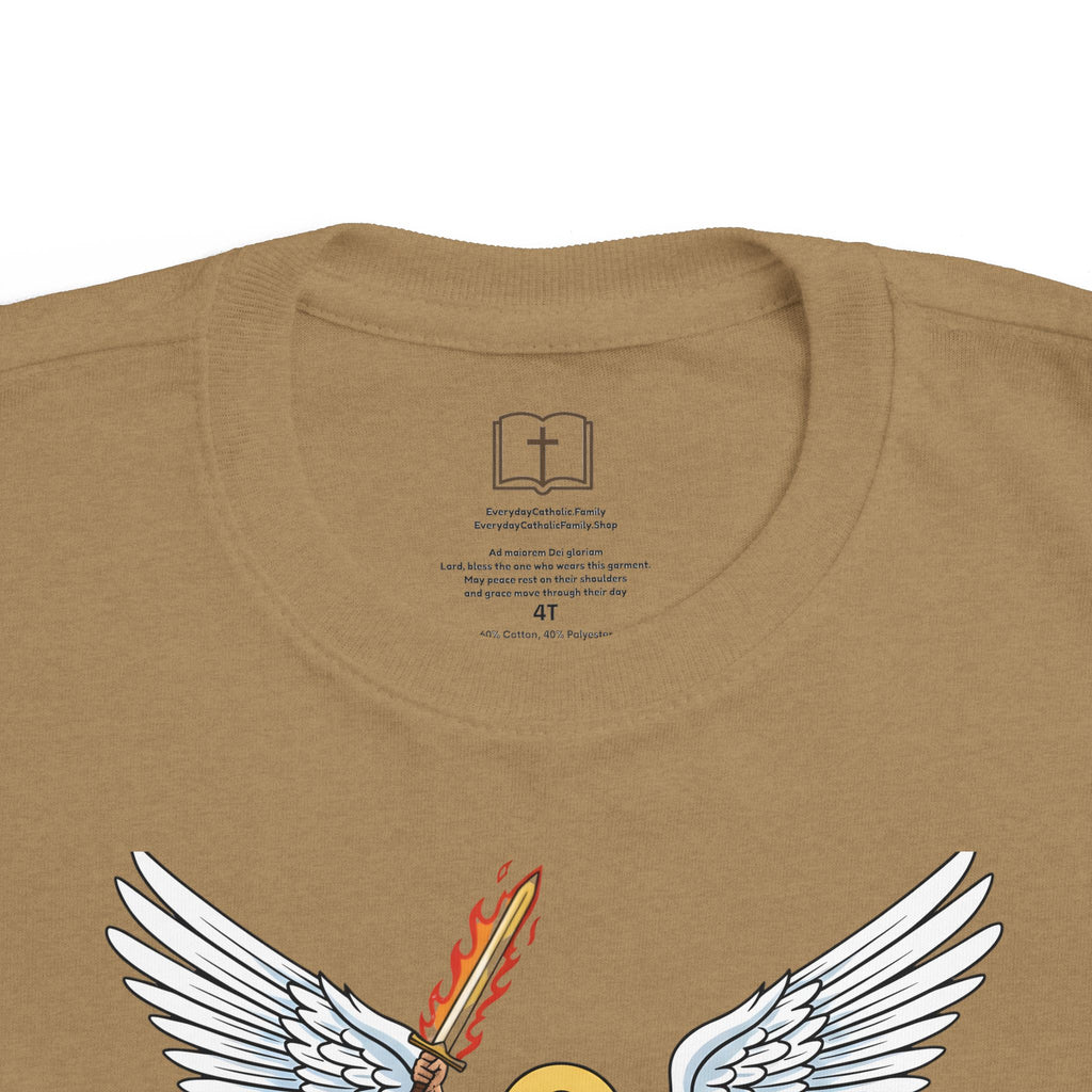 Camiseta de San Miguel Arcángel para niño | Camiseta cristiana Heaven's General para niño