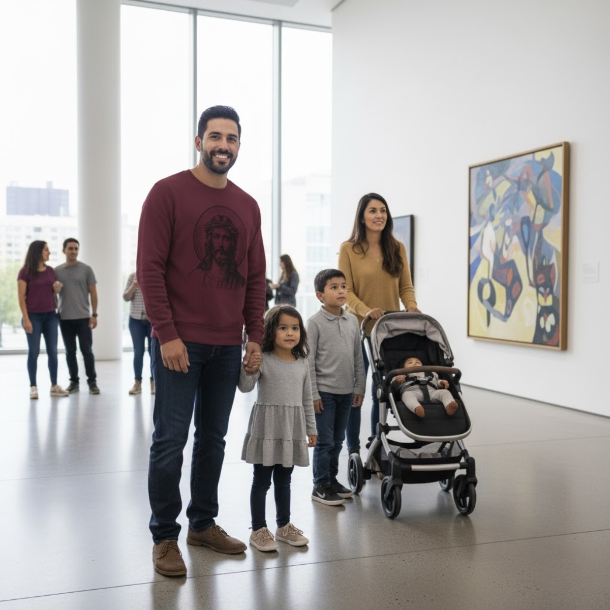 Sudadera con la Corona de Espinas de Jesús para hombre | Cuello redondo inspirado en la fe | Ropa cristiana clásica
