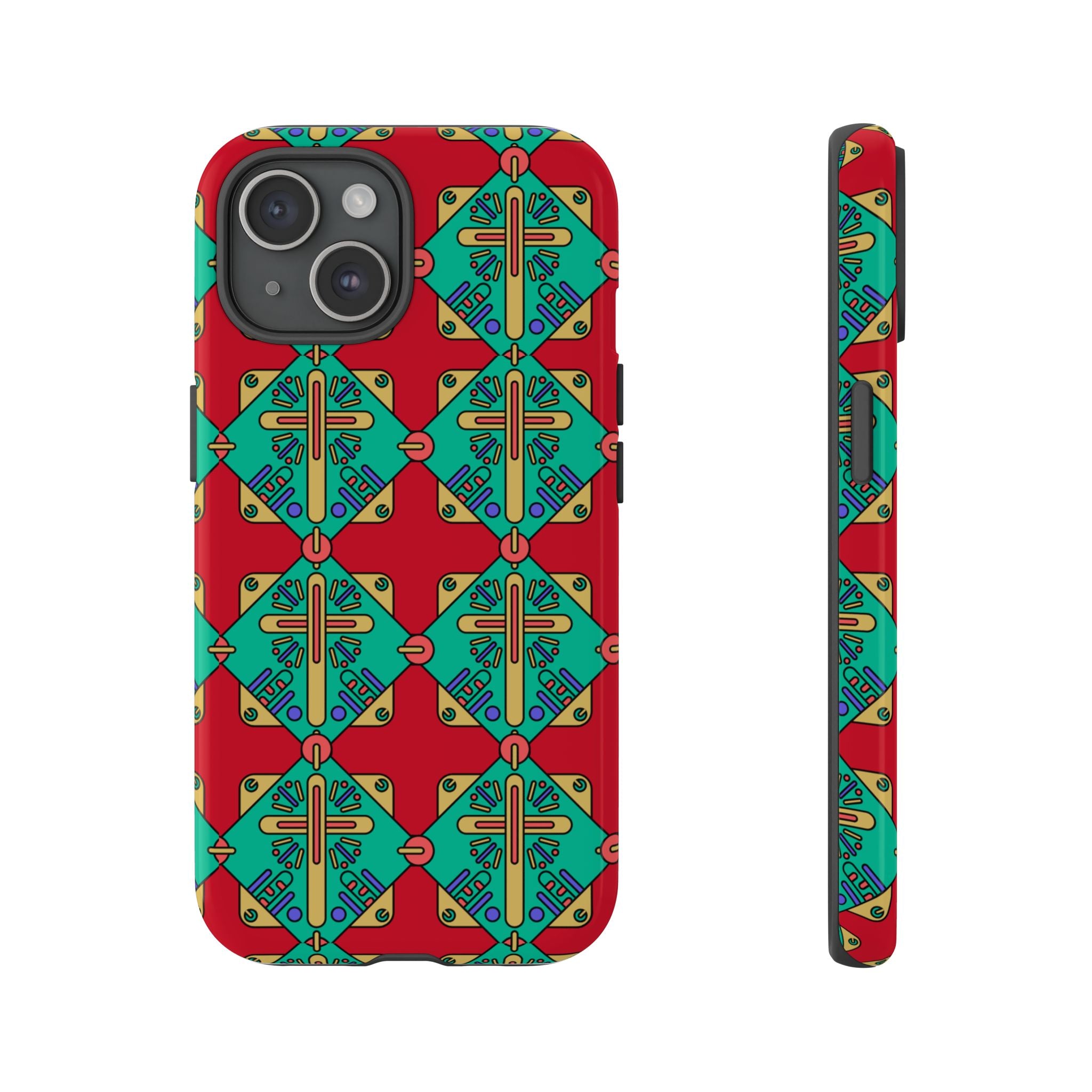 Funda resistente y vibrante para iPhone | Protección artística y colorida | Regalo católico único y elegante accesorio para teléfono