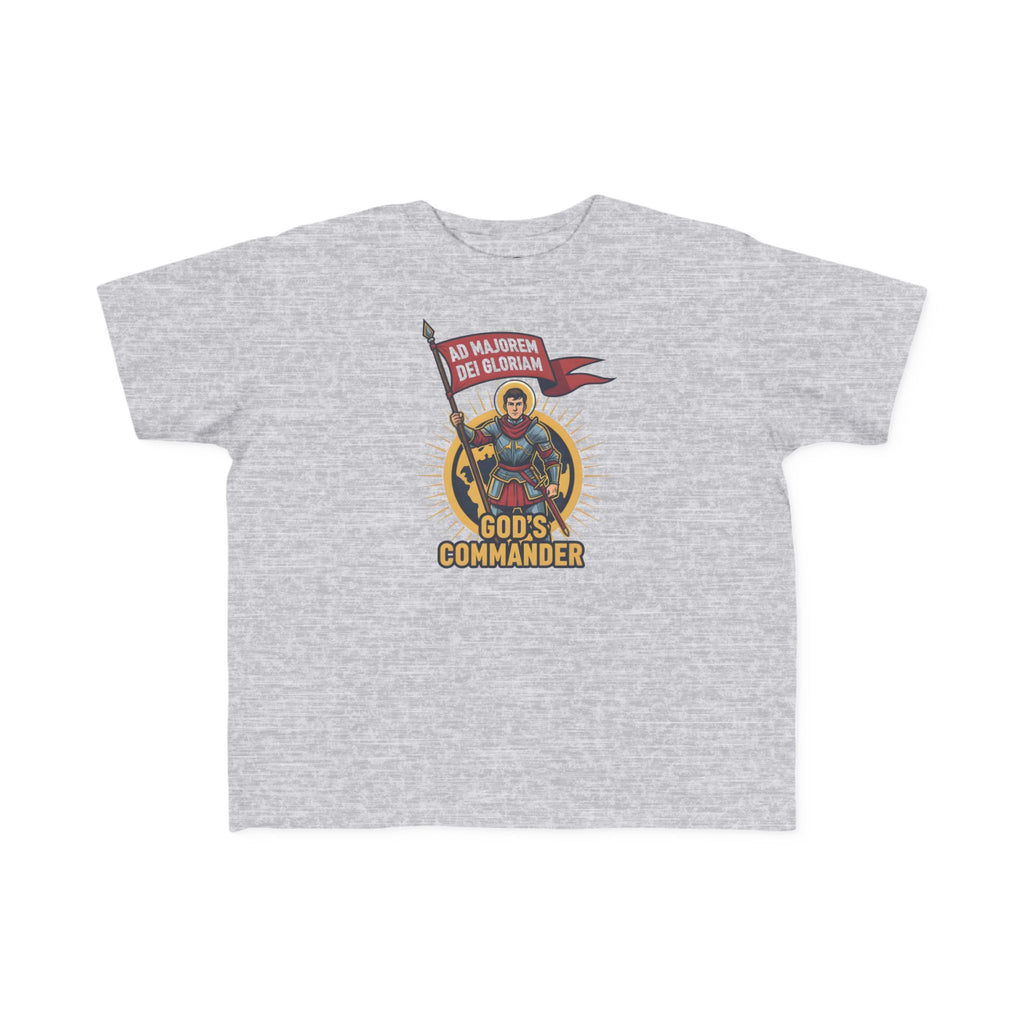 Camiseta de San Ignacio de Loyola para niños pequeños | Camiseta de aventura de fe "Comandante de Dios"