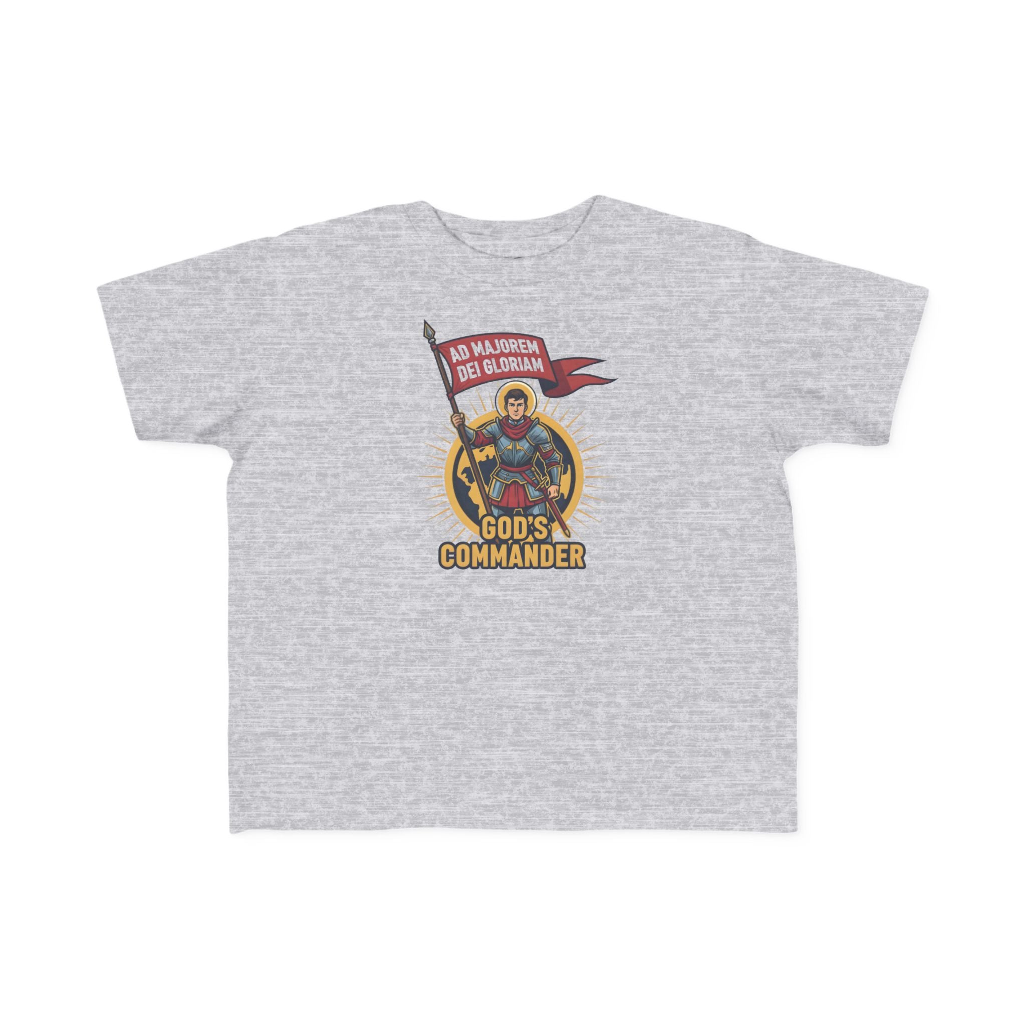 Camiseta de San Ignacio de Loyola para niños pequeños | Camiseta de aventura de fe "Comandante de Dios"