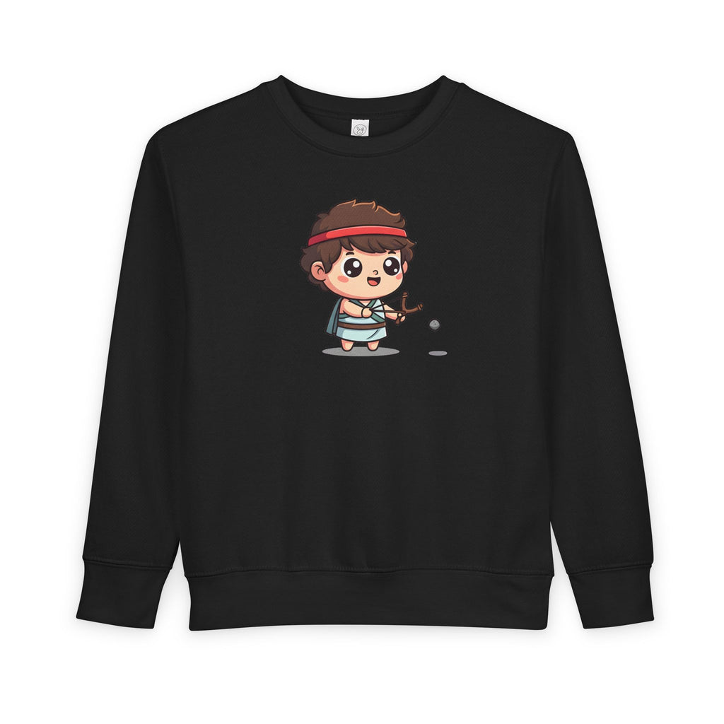 Sudadera infantil con el mensaje "David y Goliat: Valor católico" 