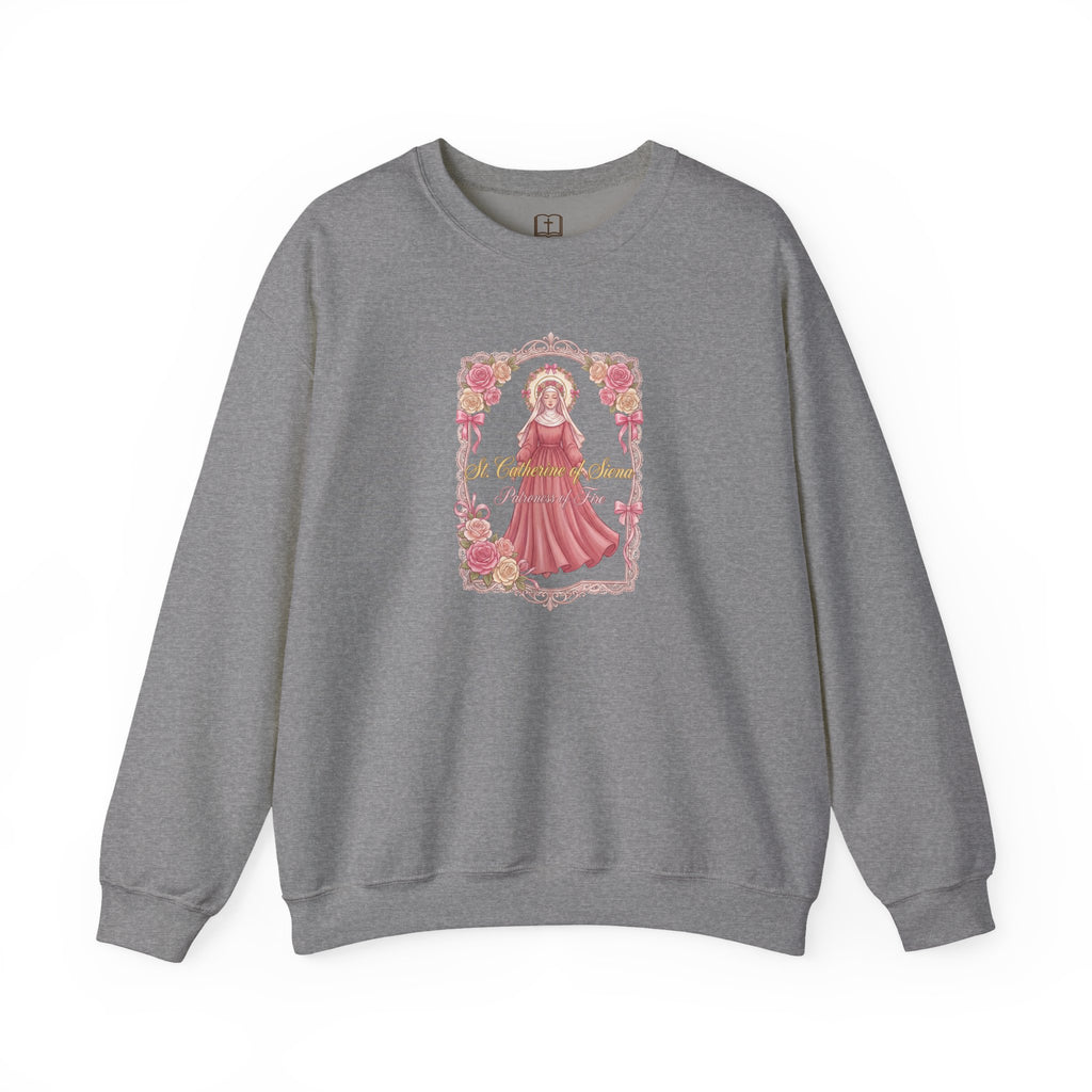 St. Catherine of Siena Patroness of Fire Crewneck Sweatshirt