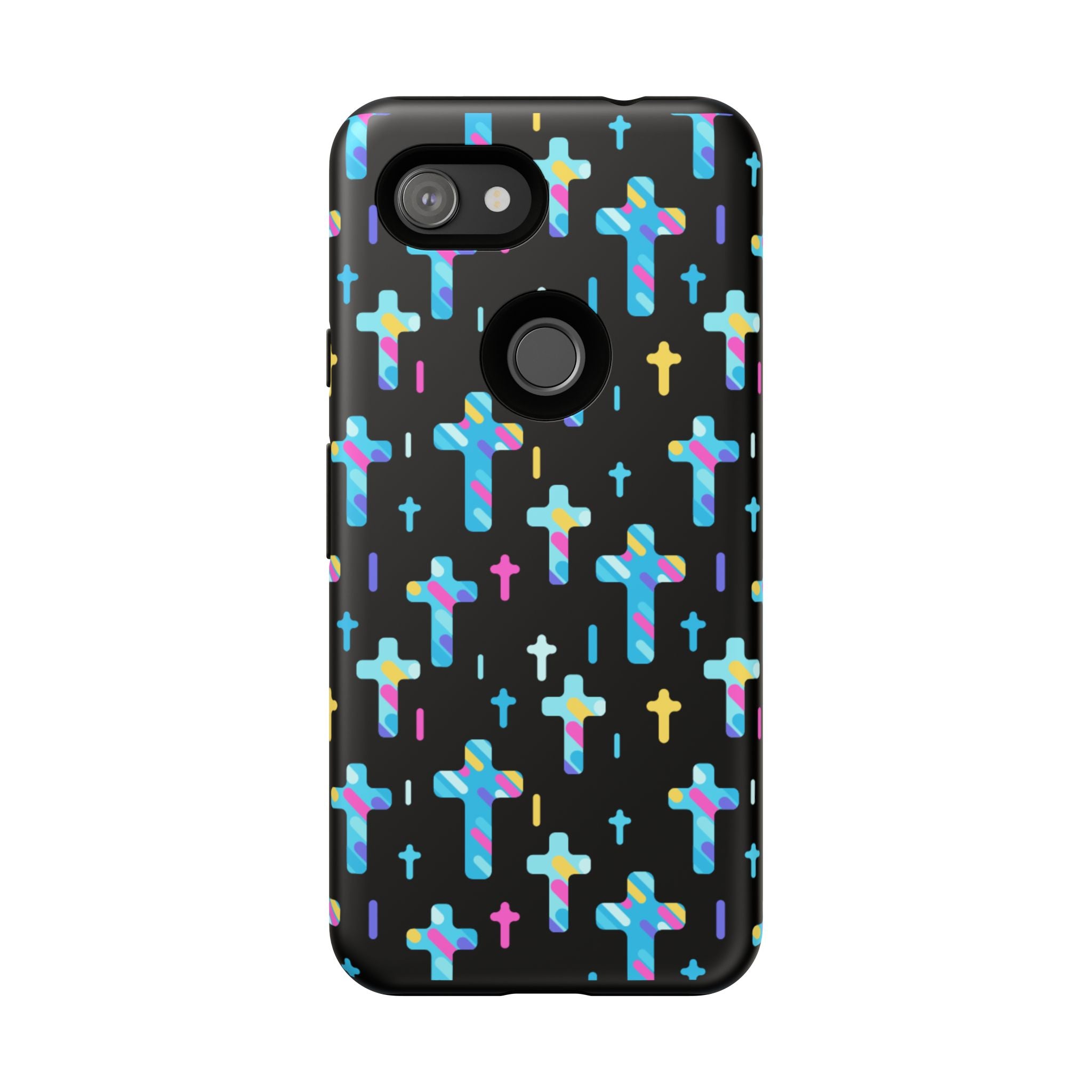 Funda para Google Pixel con cruz colorida | Protección inspirada en la fe | Regalo cristiano y accesorio para el día a día