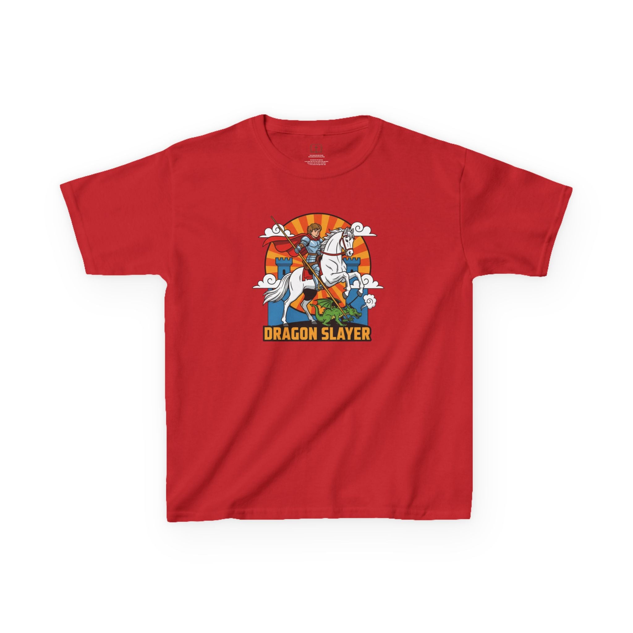 Camiseta infantil de San Jorge Cazador de Dragones | Camiseta de aventura inspirada en la fe para niños