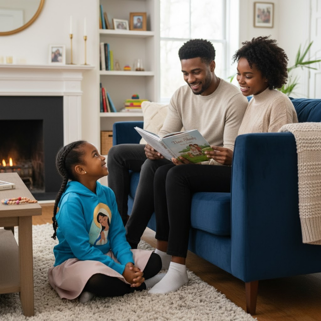 Sudadera con capucha para niña con la Virgen María Rezando | Sudadera con capucha inspirada en la fe para niñas | Ropa católica suave y acogedora