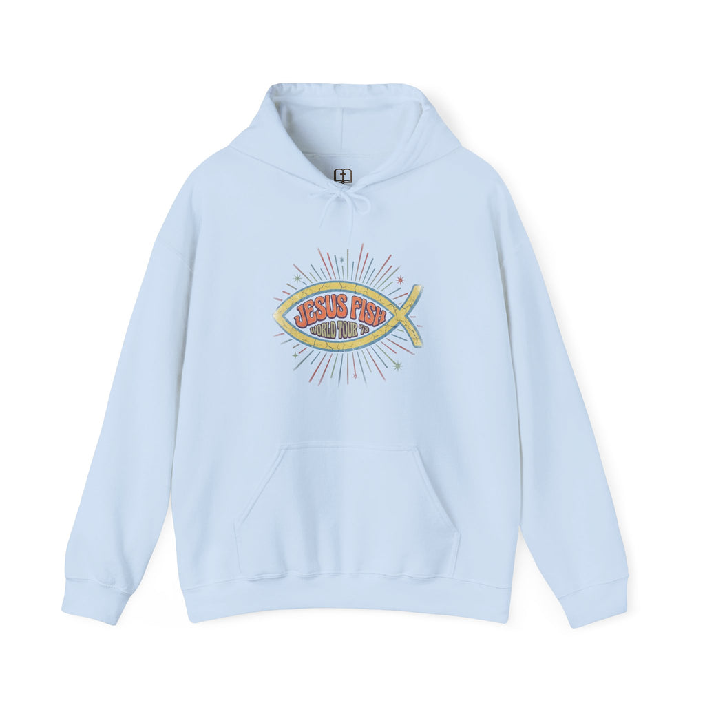 Retro Jesus Fish World Tour '78 Christian Hoodie