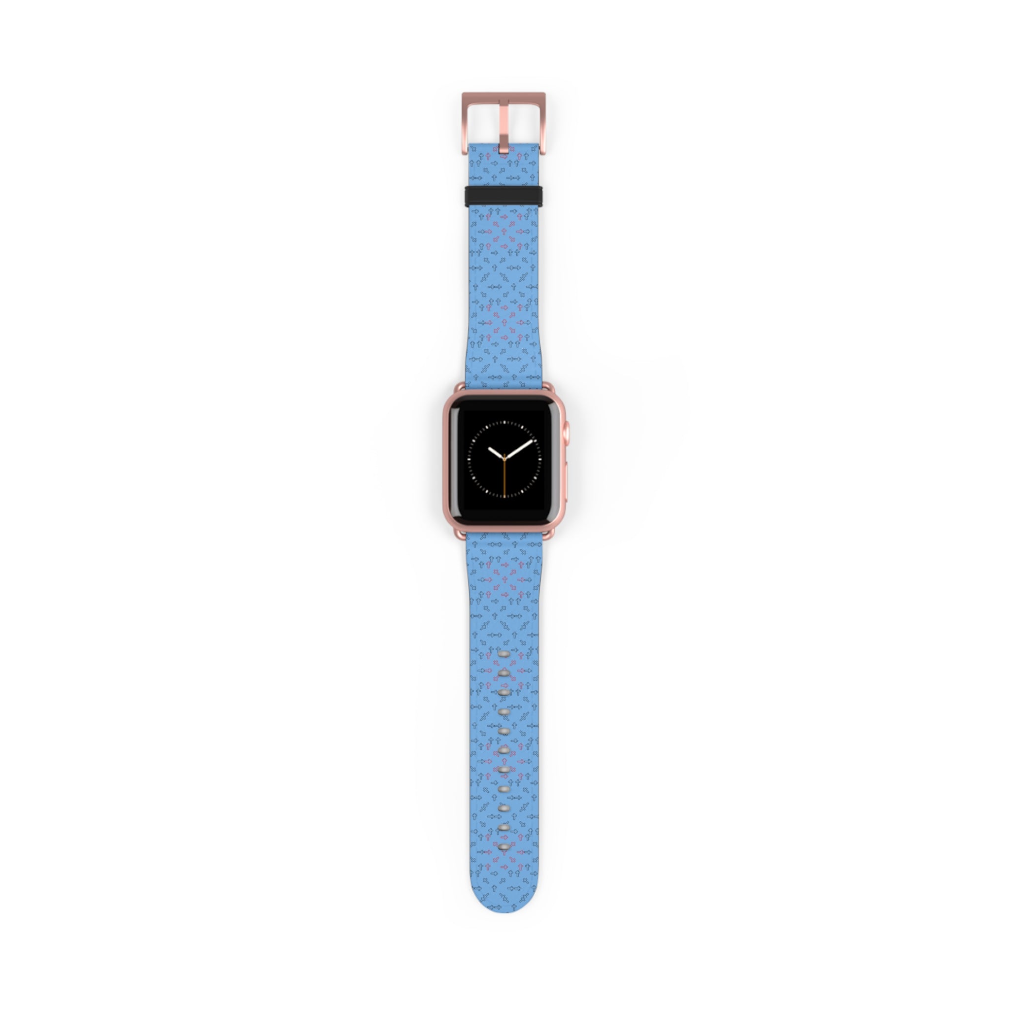 Blue Cross Pattern iWatch Band – Modern Faith Edition for Women