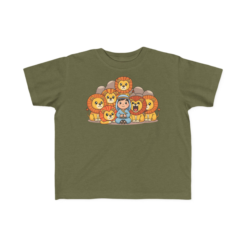 Camiseta infantil "El fiel Daniel en el foso de los leones" | Camiseta de historia católica