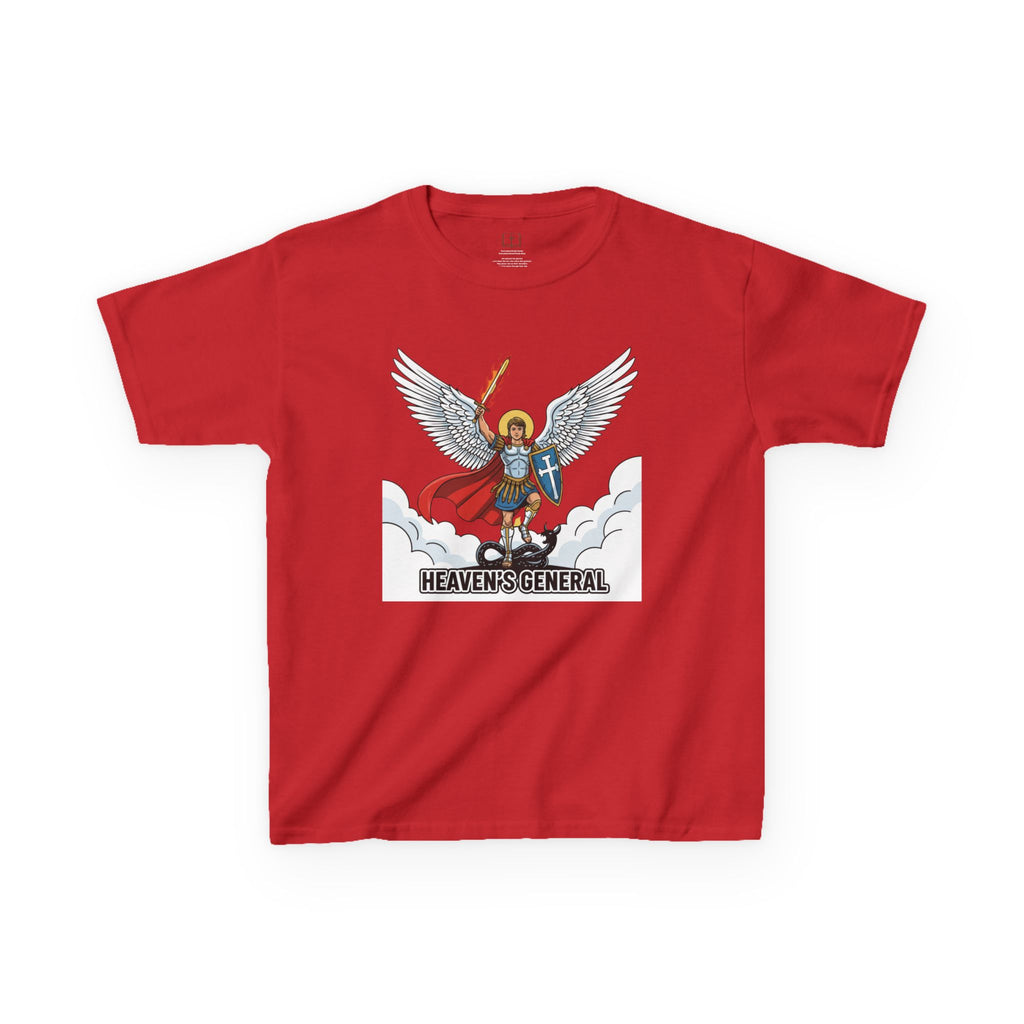 Camiseta infantil de San Miguel Arcángel | Camiseta cristiana Heaven's General para niño