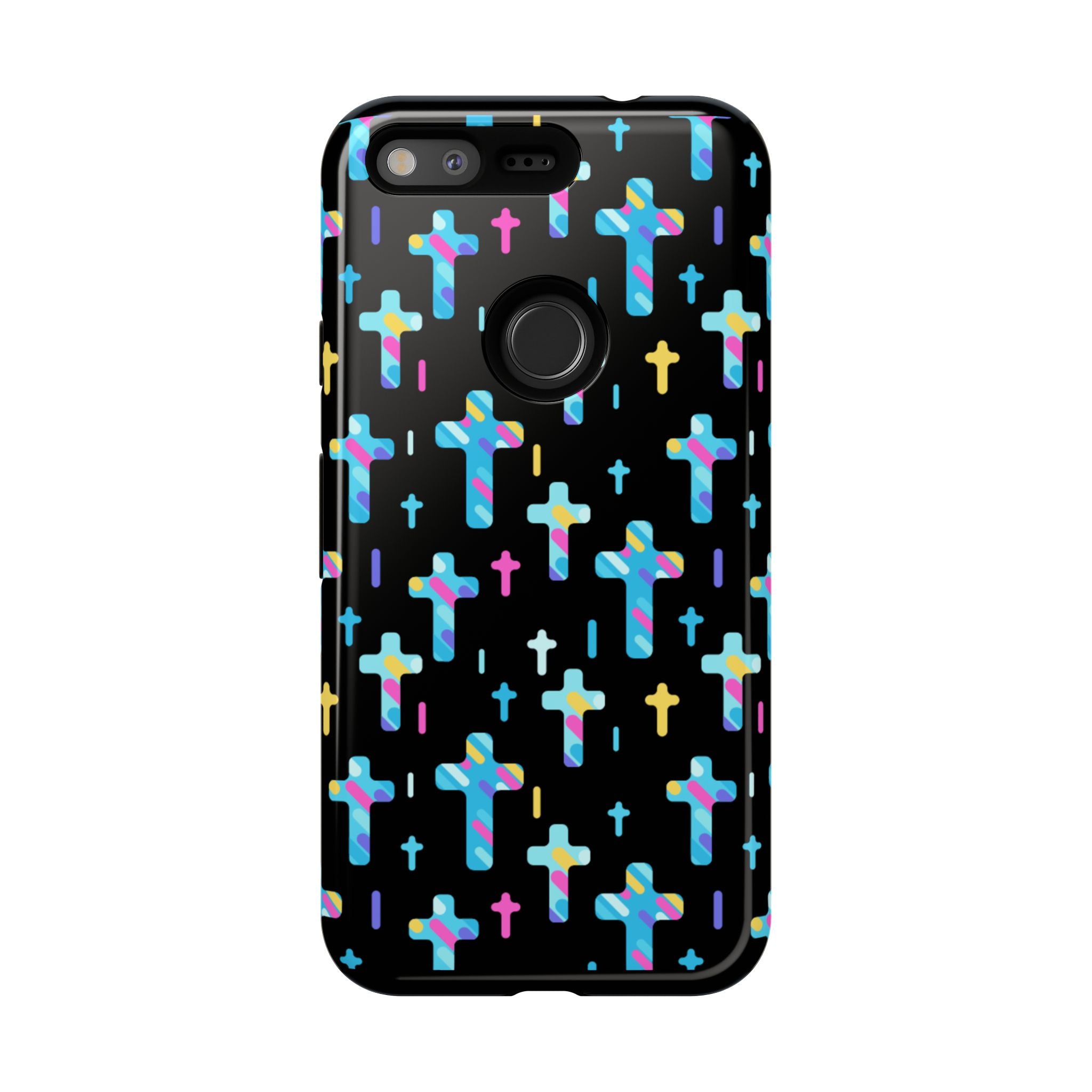 Funda para Google Pixel con cruz colorida | Protección inspirada en la fe | Regalo cristiano y accesorio para el día a día