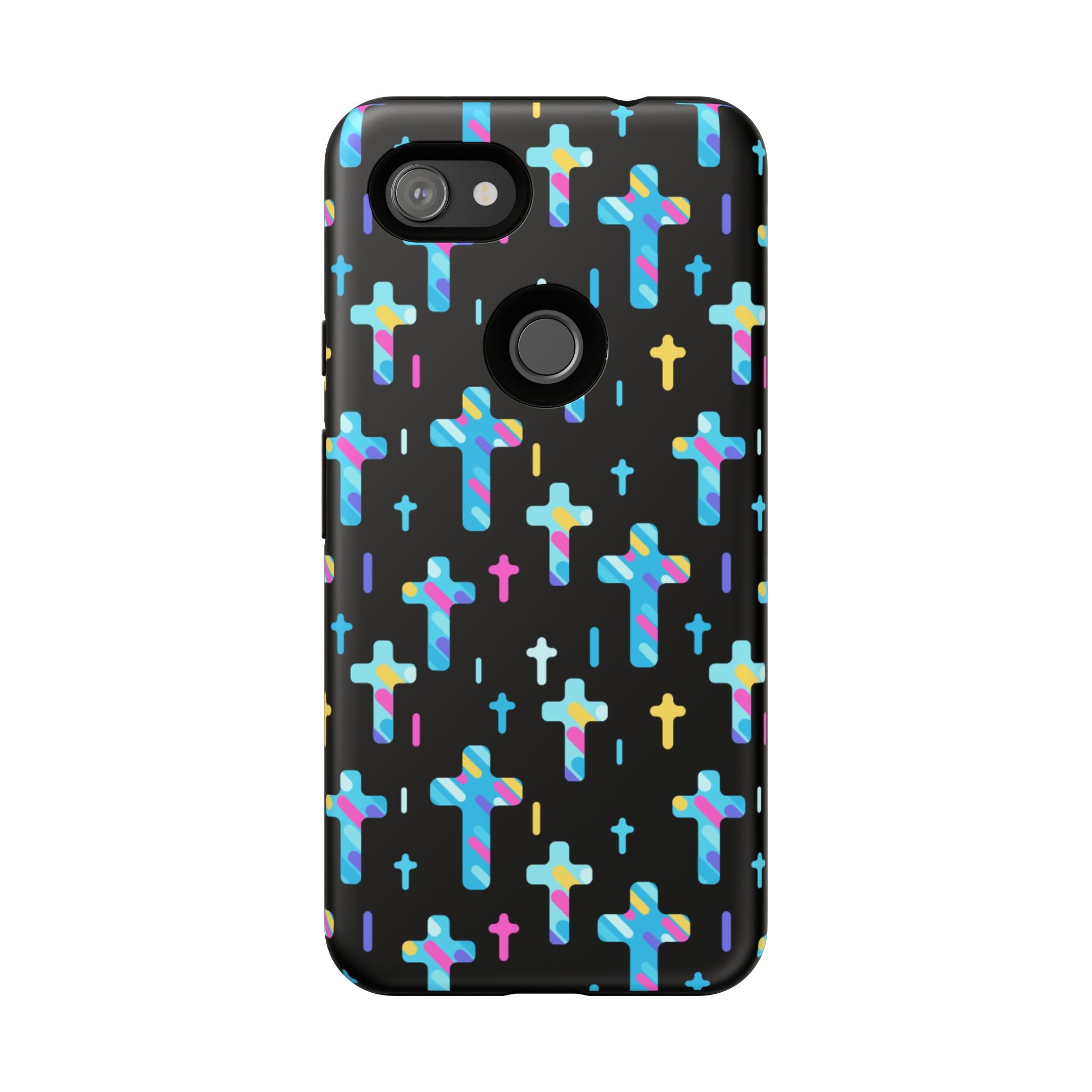 Funda para Google Pixel con cruz colorida | Protección inspirada en la fe | Regalo cristiano y accesorio para el día a día