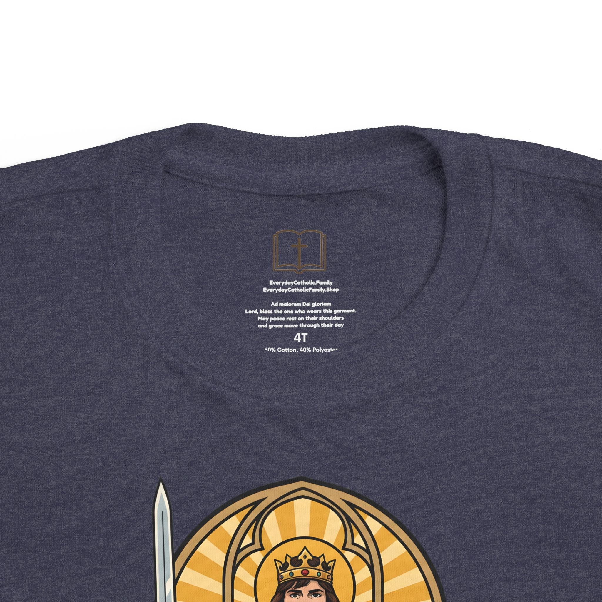 Camiseta de San Luis IX para niño | Camiseta cristiana "Fiel Caballero" para niño