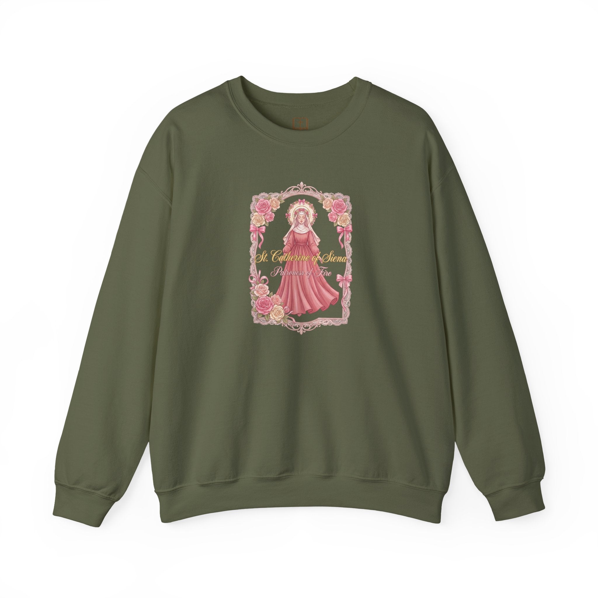 St. Catherine of Siena Patroness of Fire Crewneck Sweatshirt