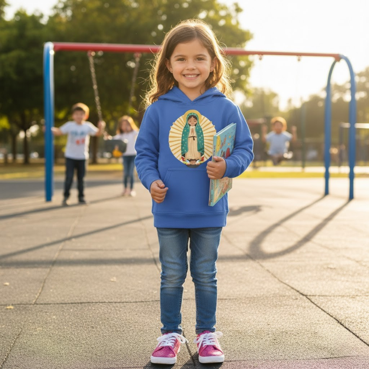 Sudadera con capucha de Nuestra Señora de Guadalupe para niñas | Sudadera con capucha para niños pequeños inspirada en la fe